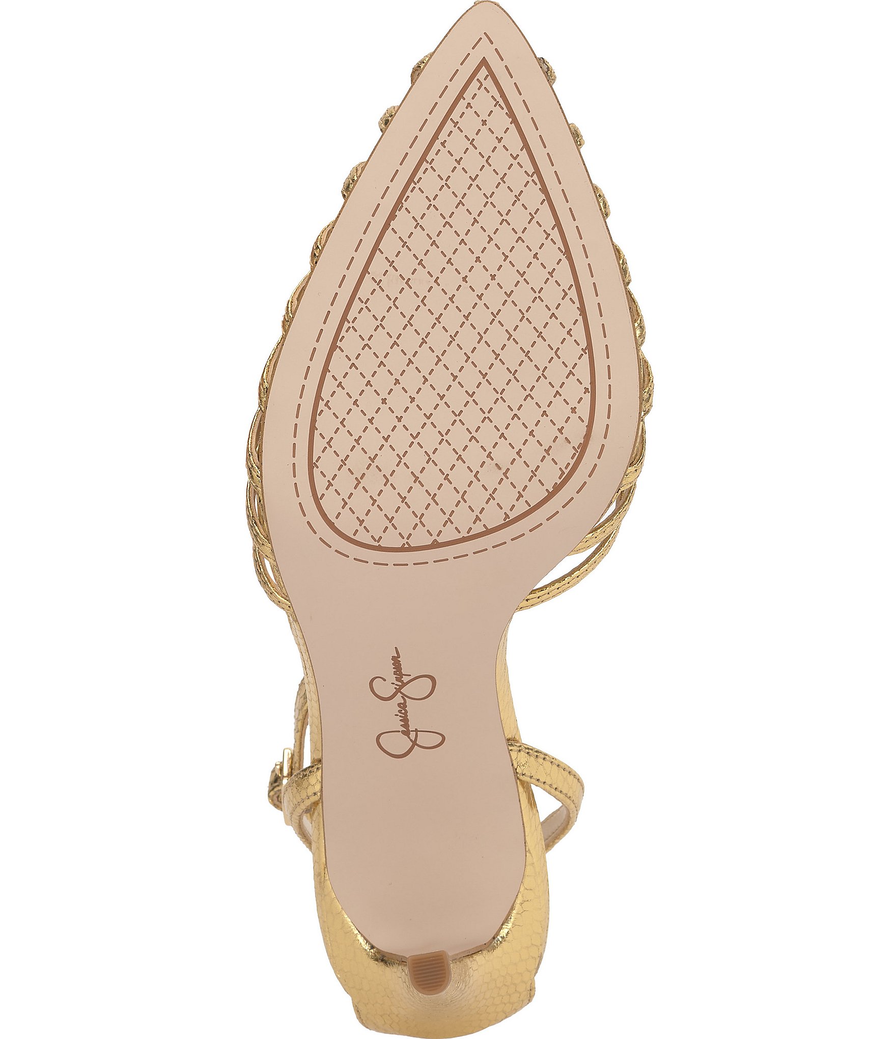 Jessica Simpson Paveri Lizard Embossed Strappy Caged Ankle Strap Pumps