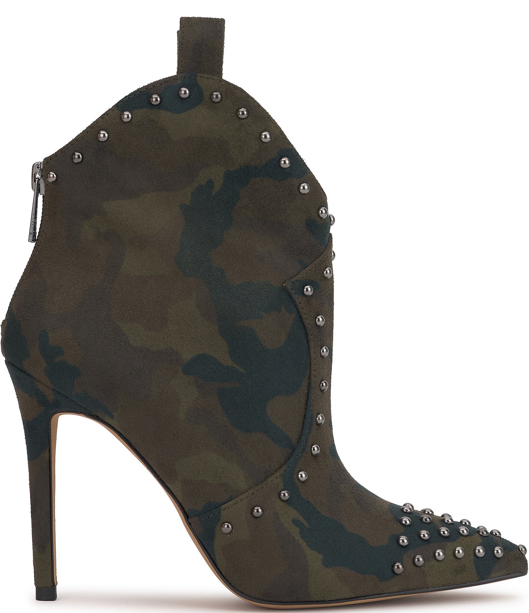 Jessica Simpson Pixillez Camo Print Stiletto Studded Booties