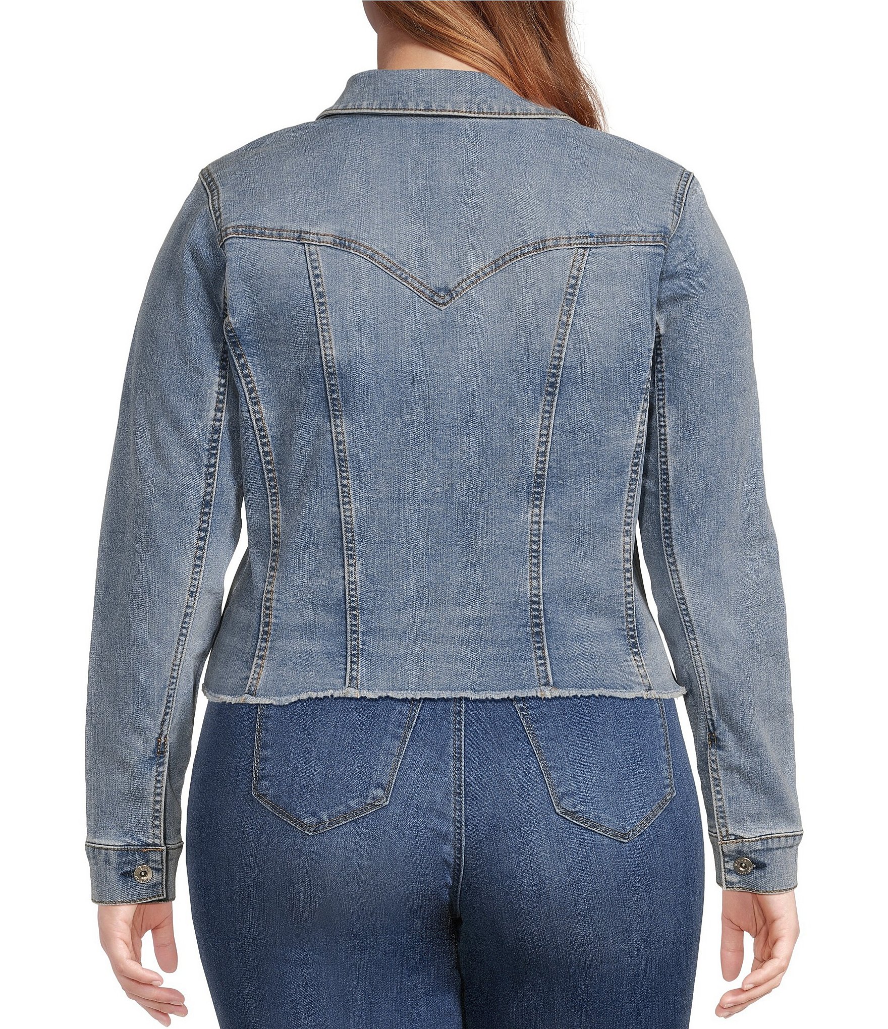 Jessica Simpson Plus Long Sleeve Pixie Denim Jacket