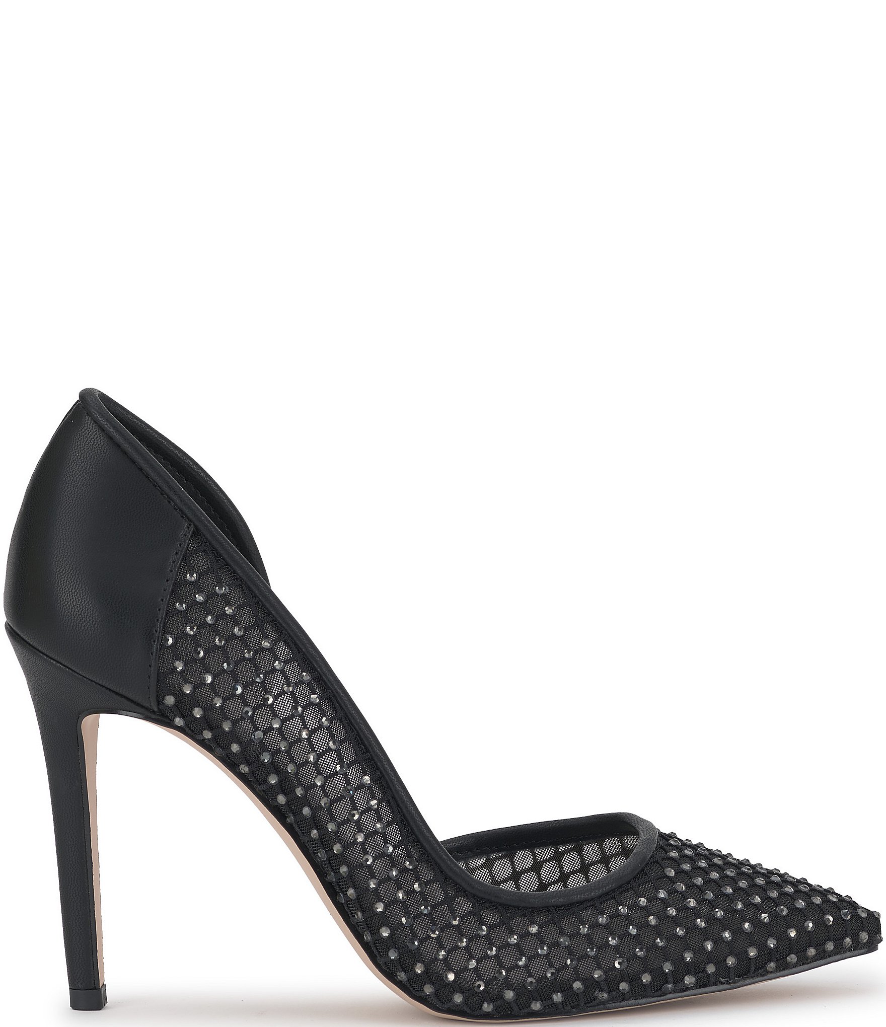Jessica Simpson Prizma 8 Mesh Rhinestone Embellished d'Orsay Pumps