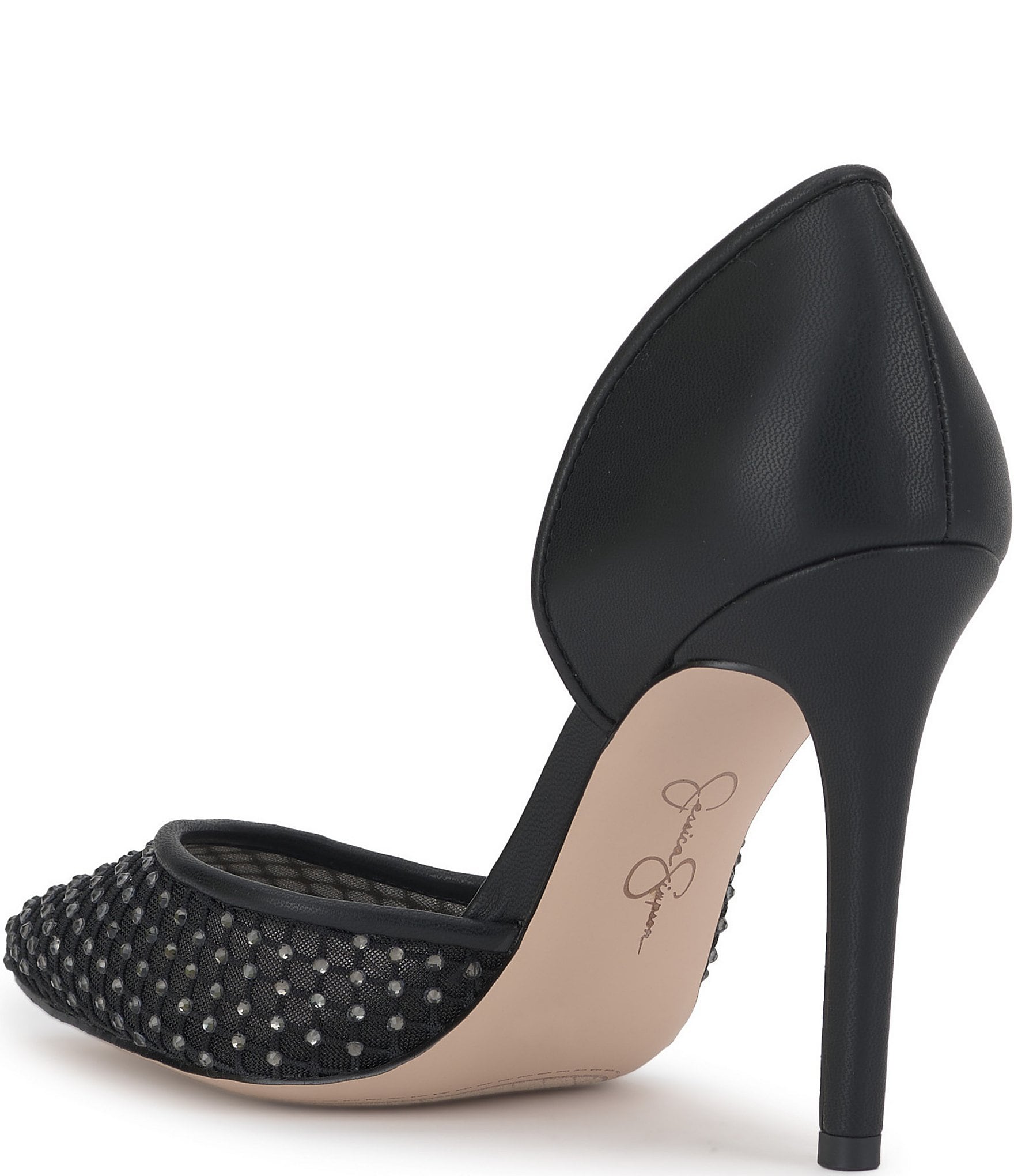 Jessica Simpson Prizma 8 Mesh Rhinestone Embellished d'Orsay Pumps