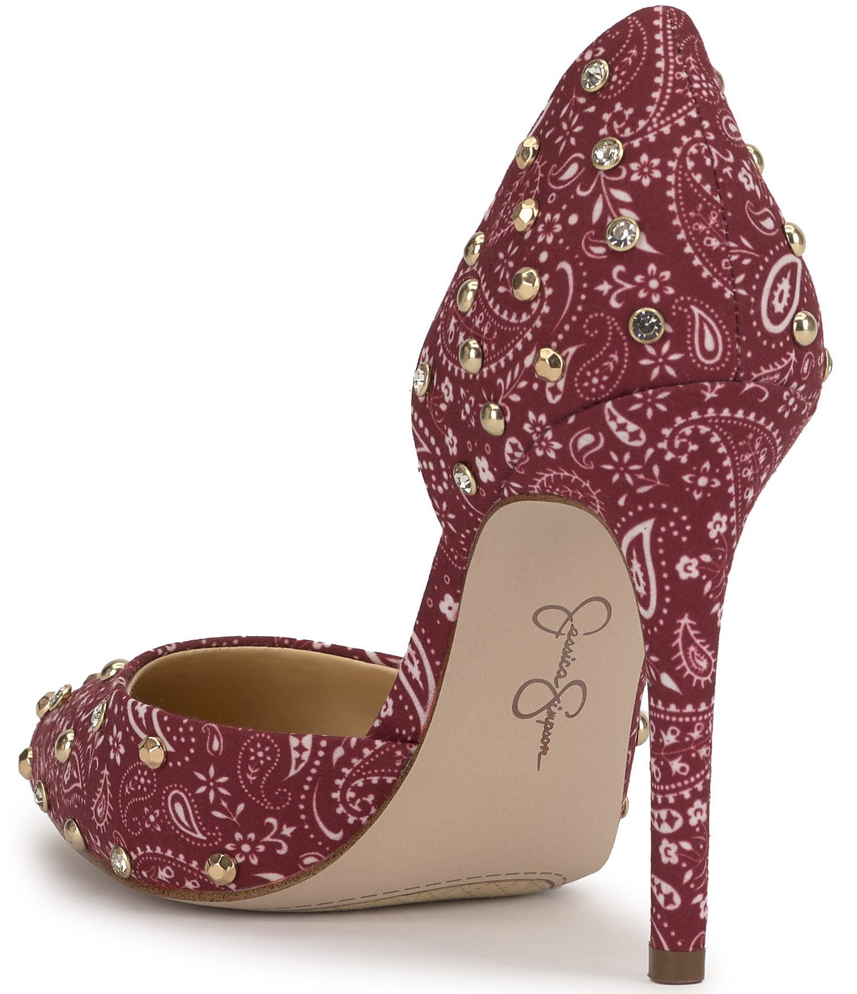 Jessica Simpson Prizma Bandana Print Studded d'Orsay Pumps