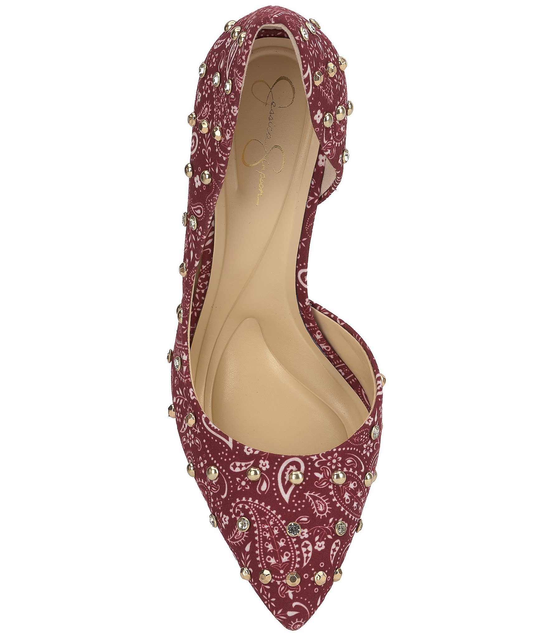 Jessica Simpson Prizma Bandana Print Studded d'Orsay Pumps