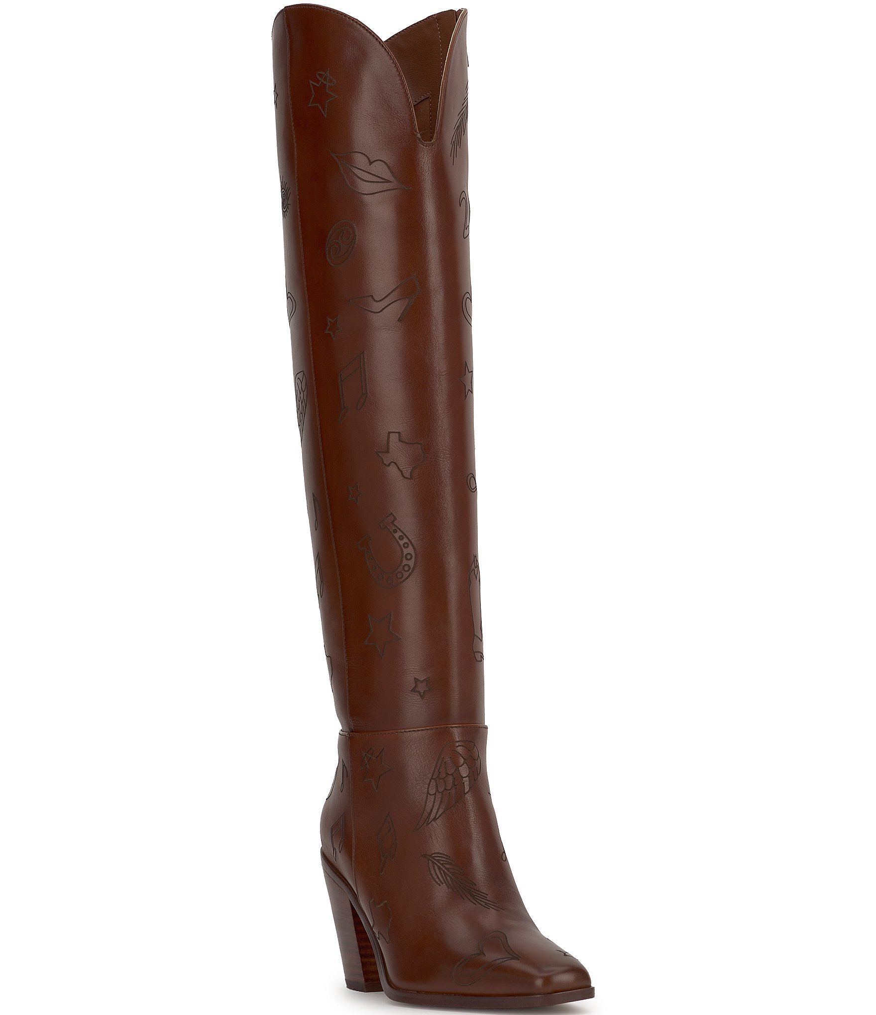 Jessica Simpson Ravyn Icon Printed Leather Boots