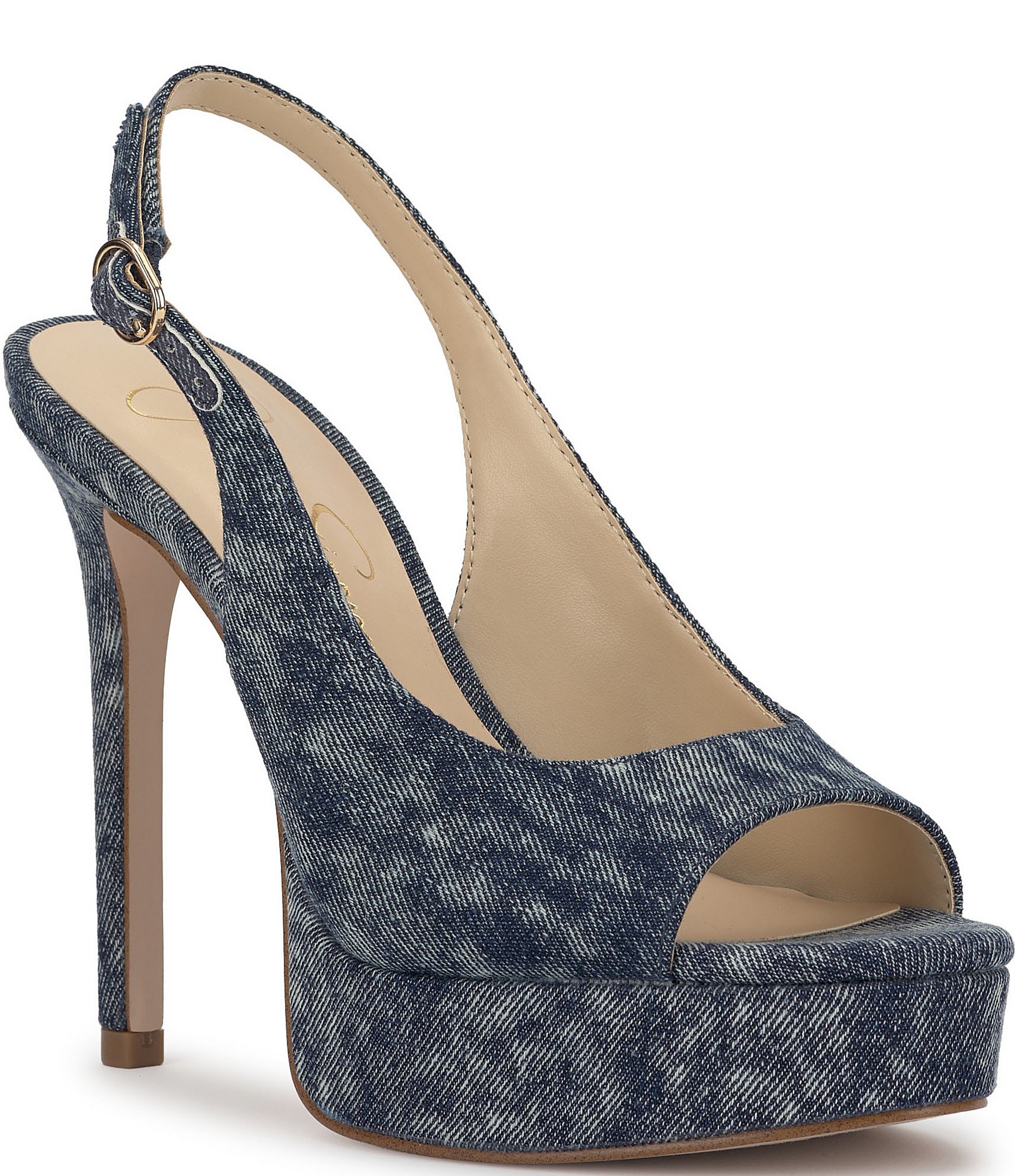 Escarpins Plateforme Jessica Simpson Modèle Waleo - Taille 6, Bleu Daim, Talon Très Haut - Occasion