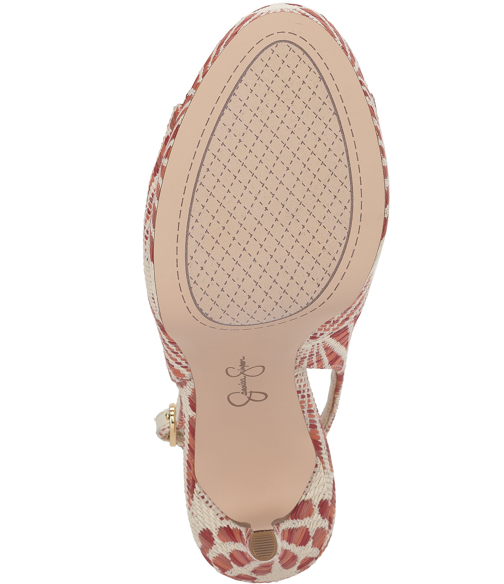 Jessica Simpson Sibilla Raffia Patterned Slingback Platform Pumps