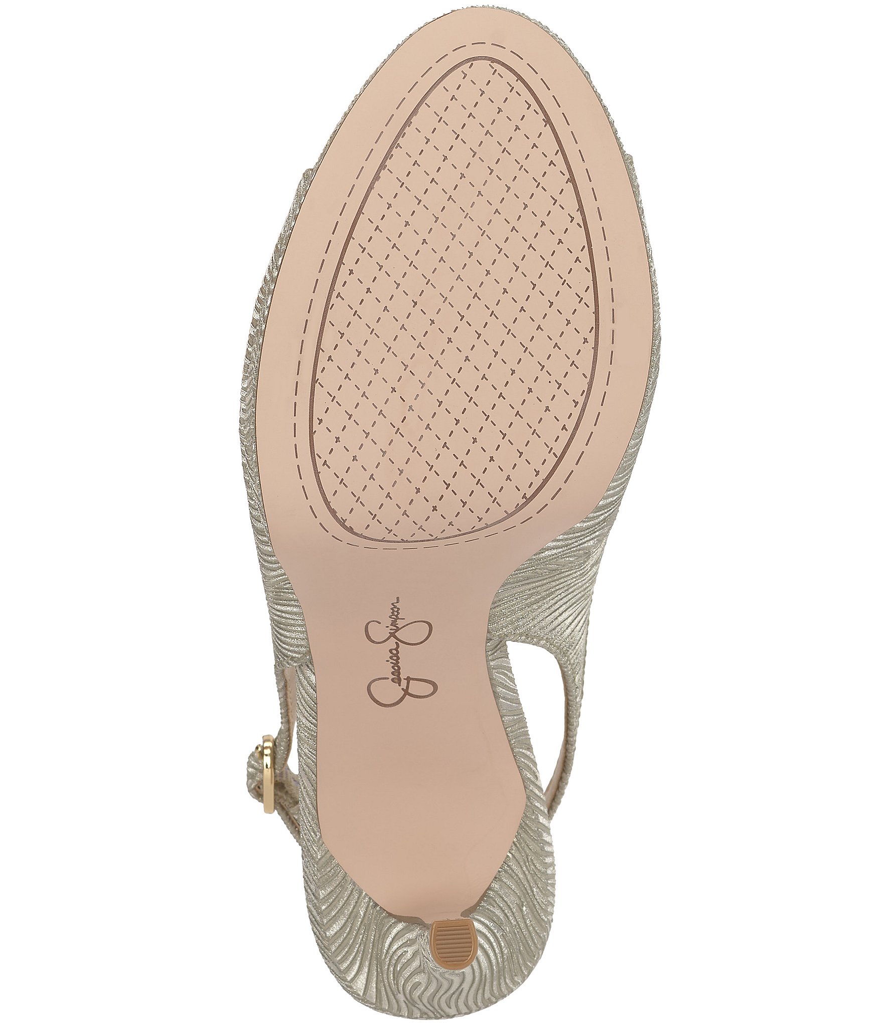 Jessica Simpson Sibilla Wavy Textured Slingback Peep Toe Platform Pumps