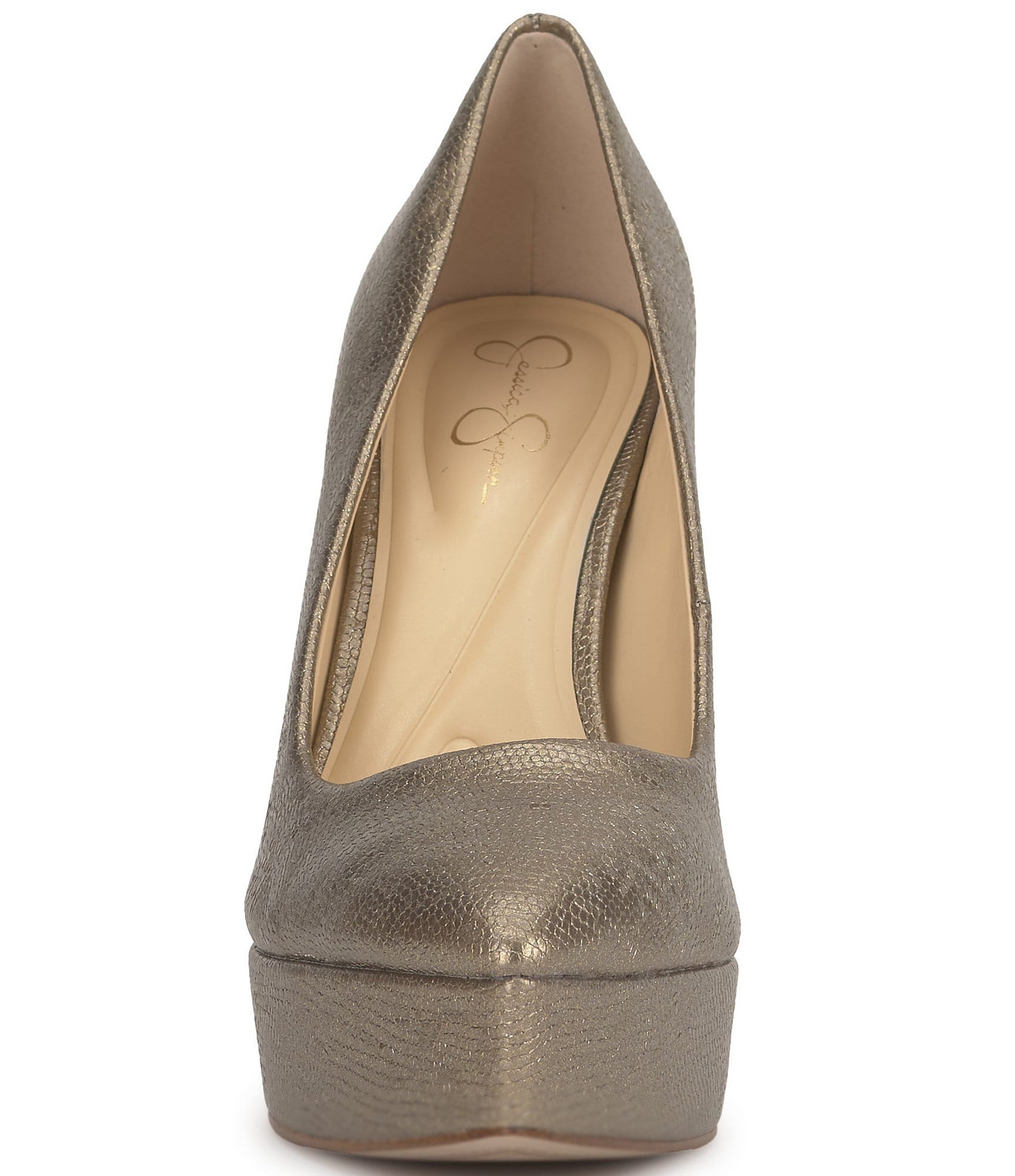 Jessica Simpson Sinelia Snake Embossed Platform Pumps