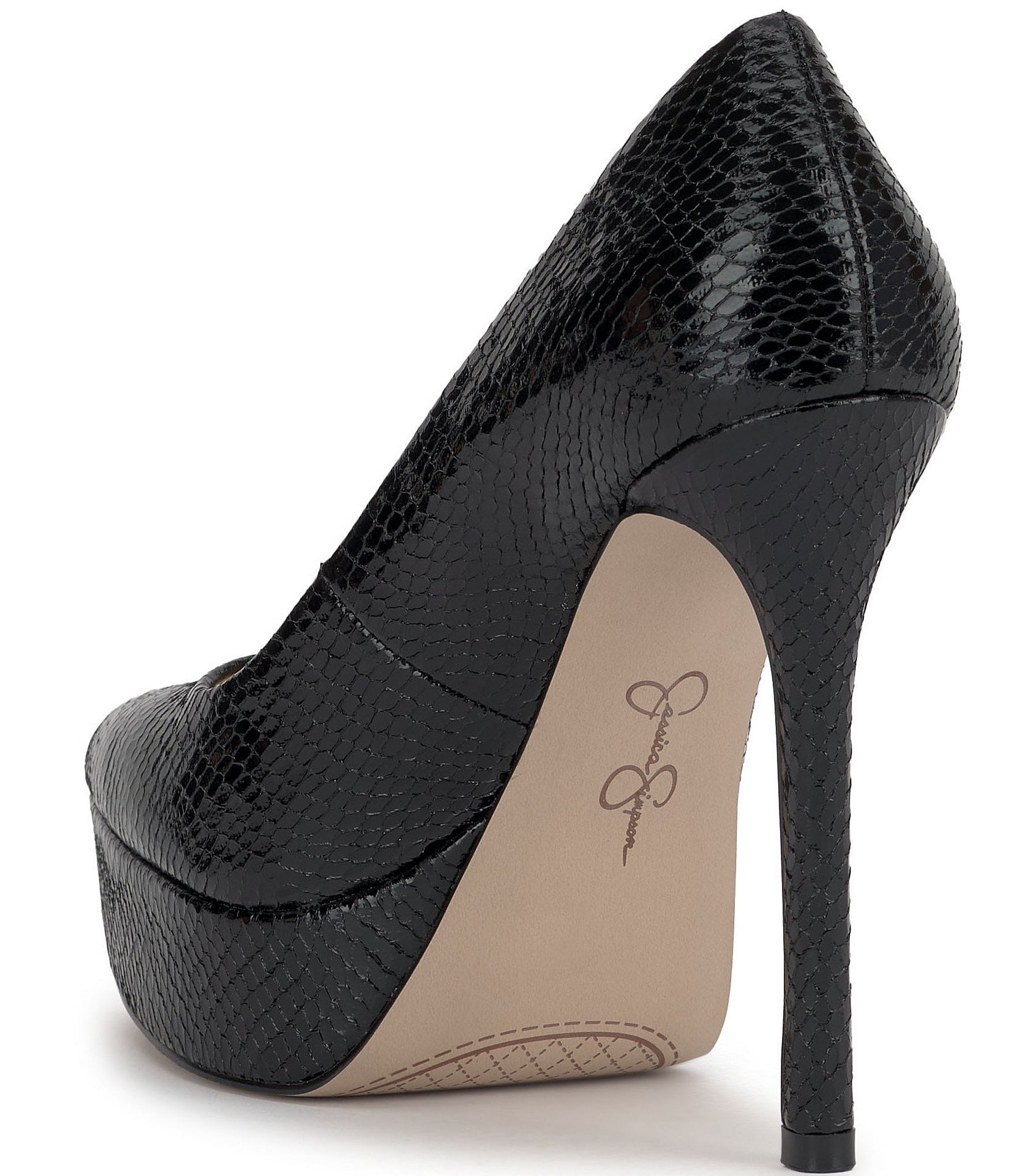 Jessica Simpson Sinelia Snake Embossed Platform Pumps