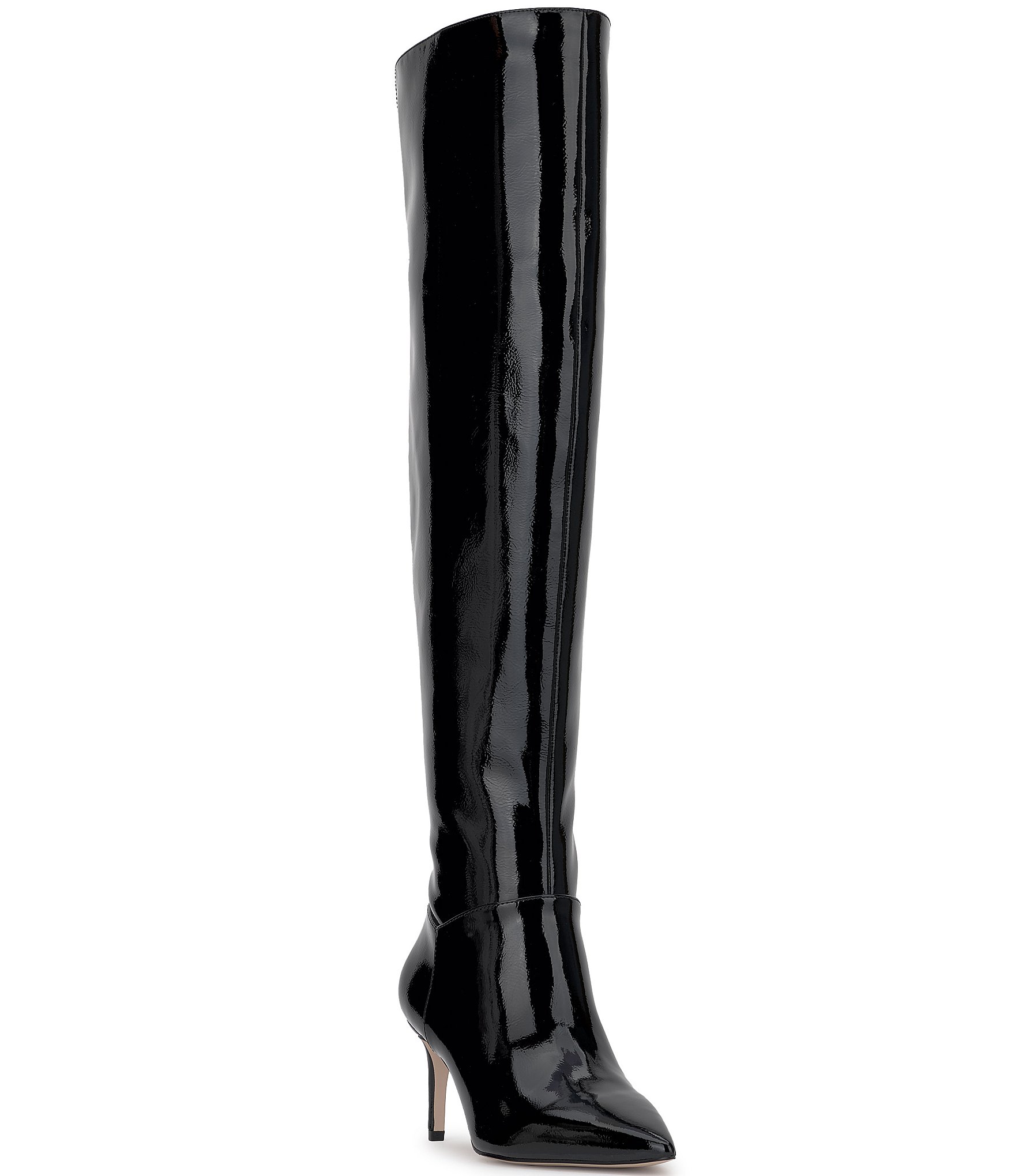 Patent thigh boots best sale