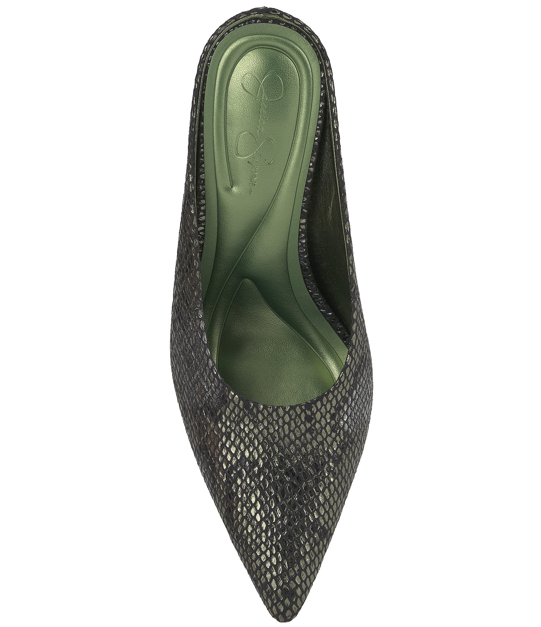 Jessica Simpson Wilix Snake Embossed Stiletto Mules