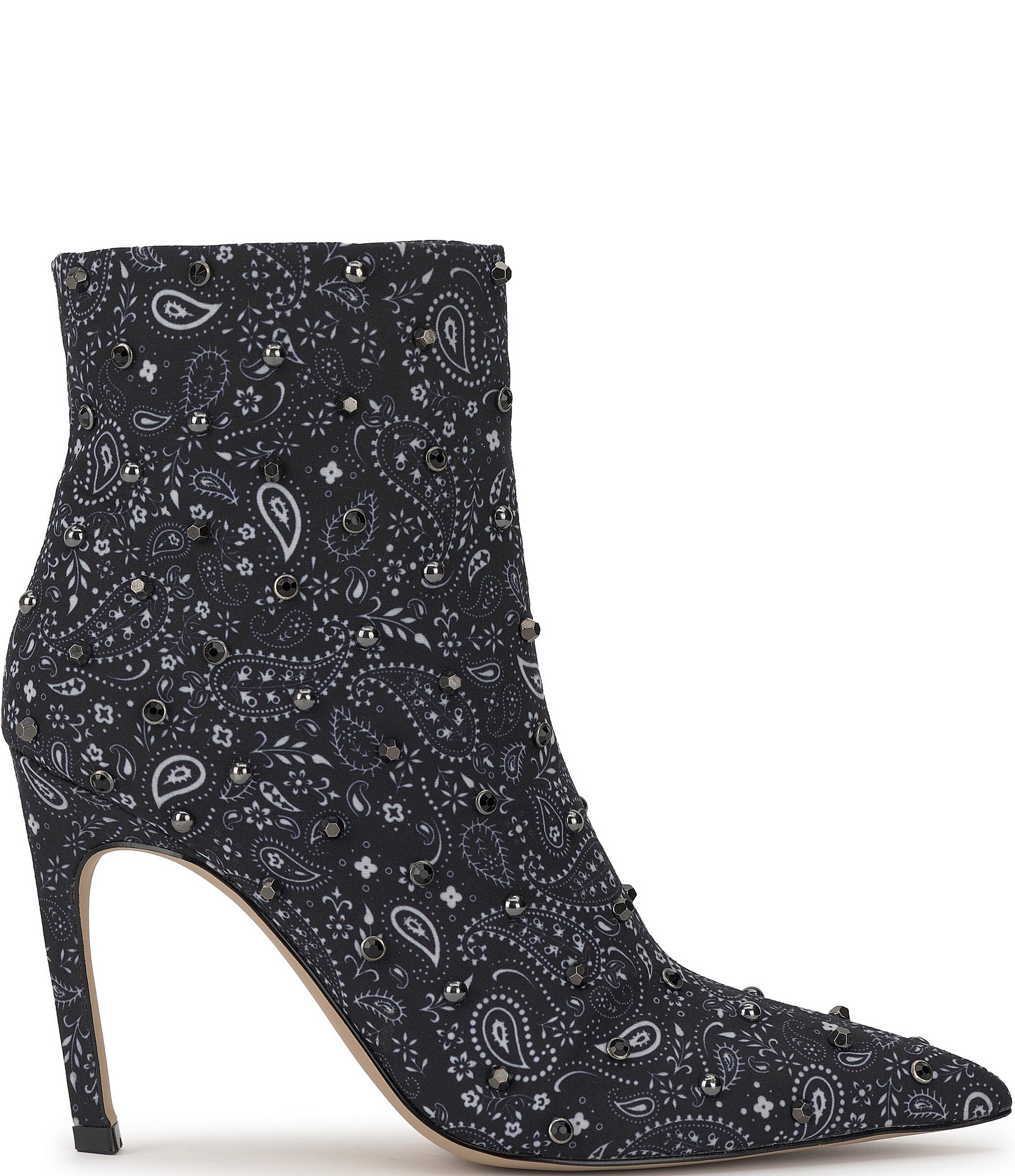 Jessica Simpson Wilonix Bandana Print Studded Pointed Toe Booties