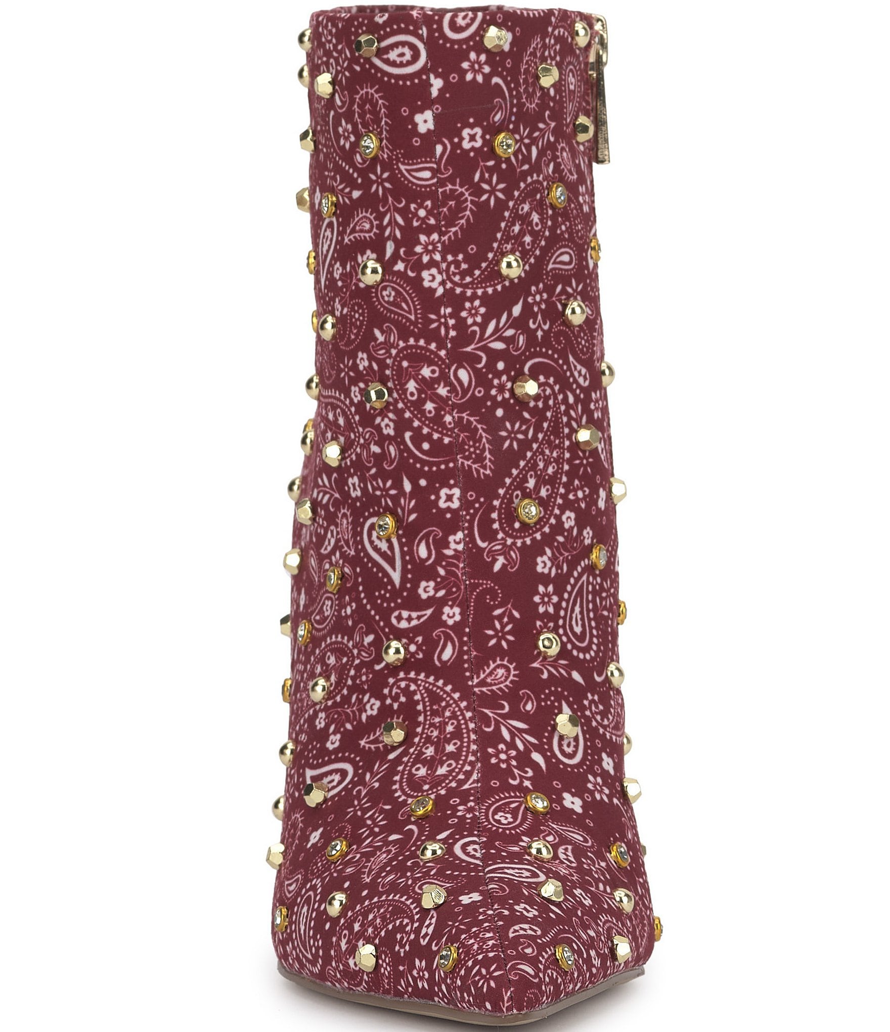 Jessica Simpson Wilonix Bandana Print Studded Pointed Toe Booties