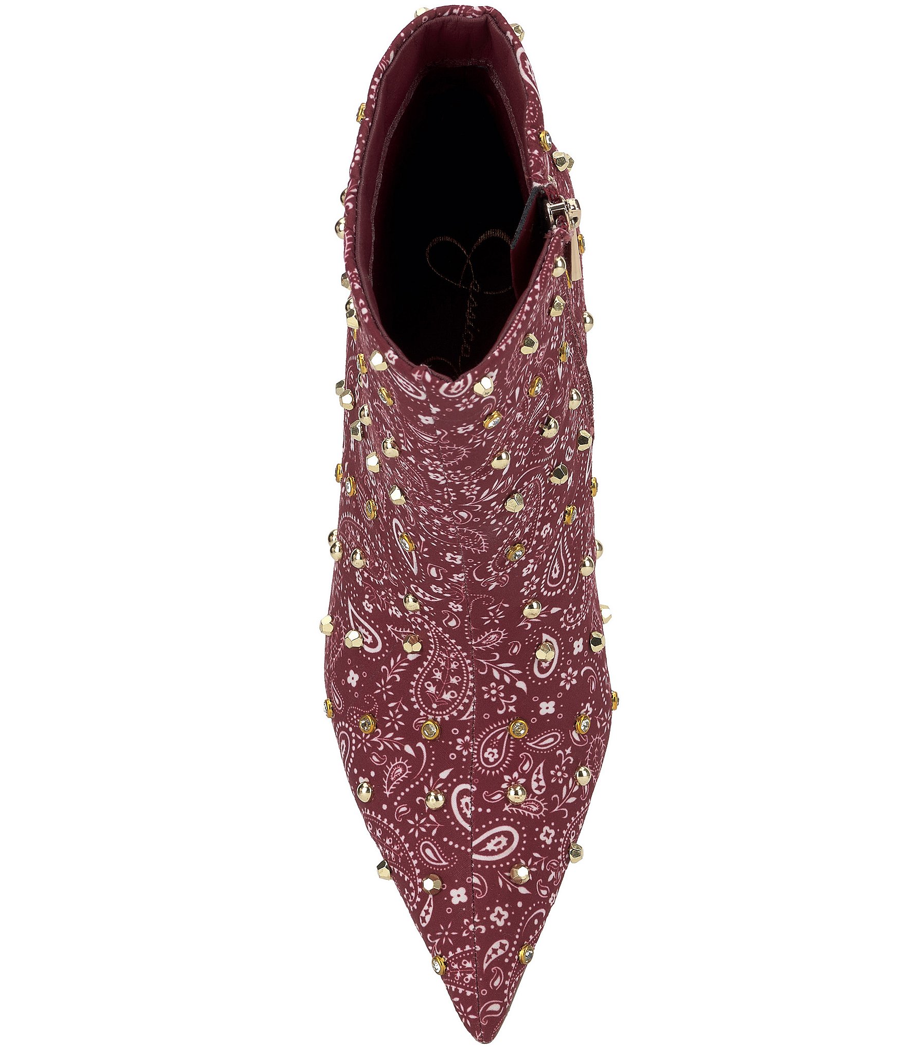 Jessica Simpson Wilonix Bandana Print Studded Pointed Toe Booties