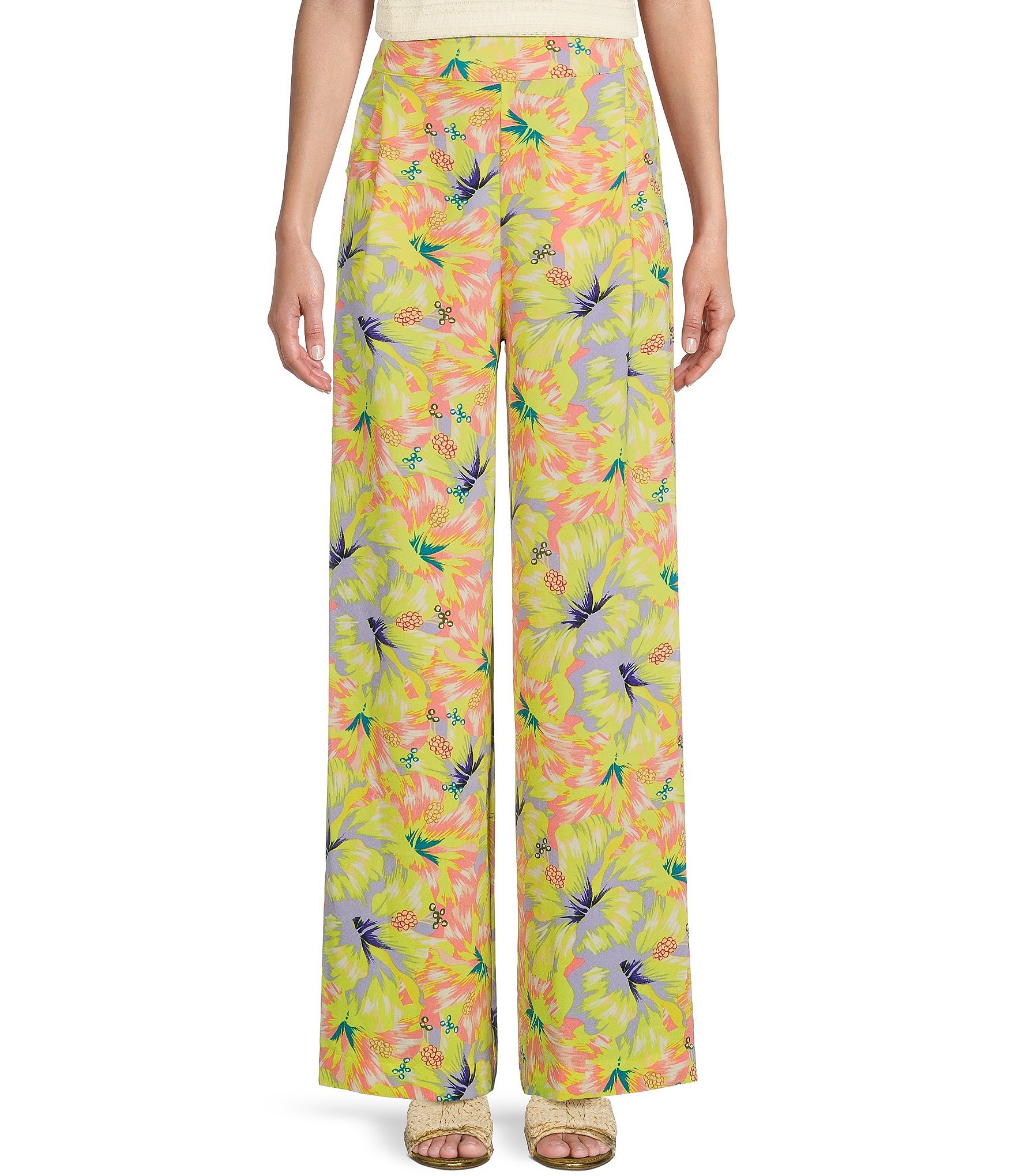 Jessica Simpson Winnie High Rise Printed Wide Leg Pants