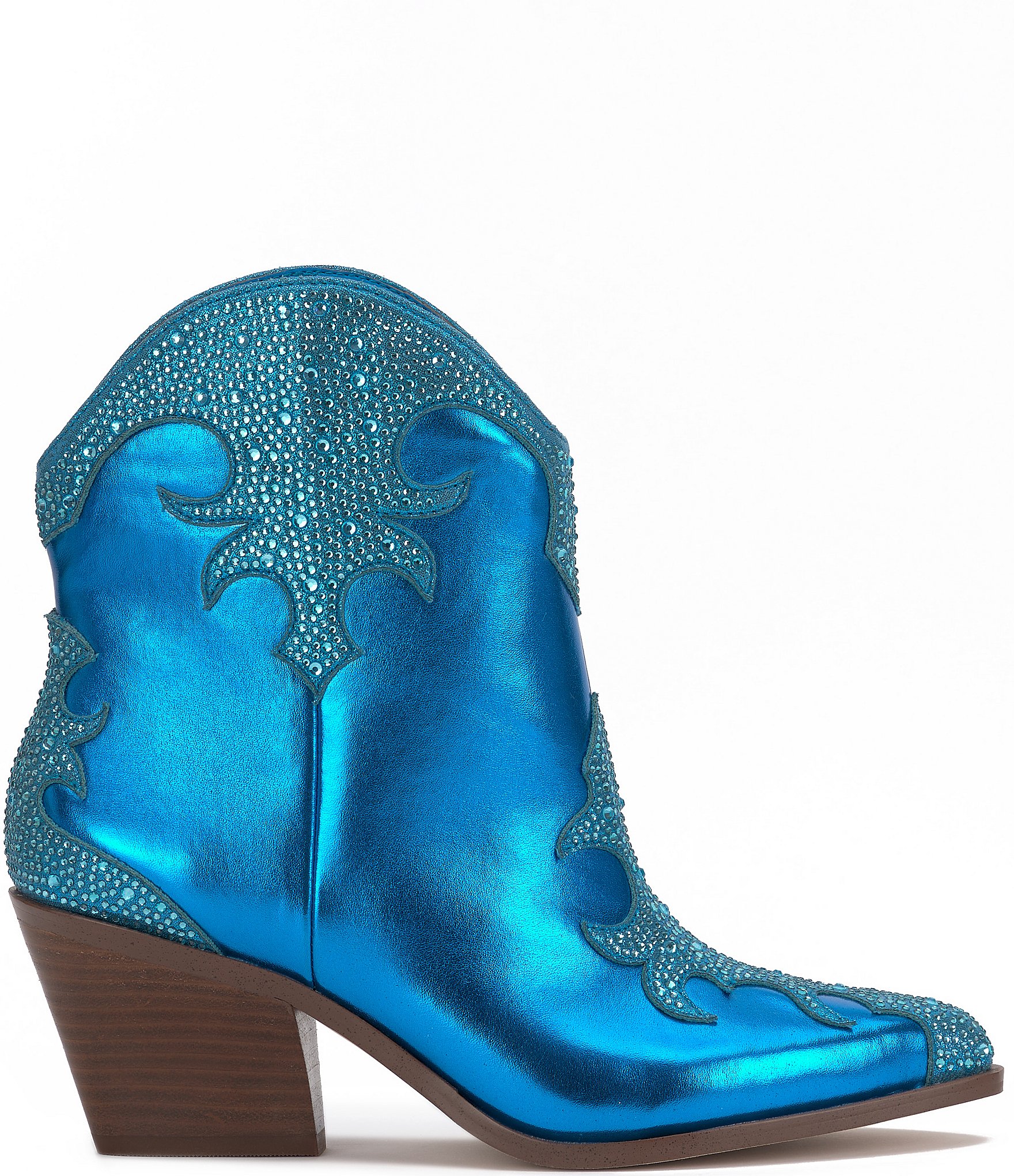 Jessica Simpson Zolly Metallic Rhinestone Western Booties