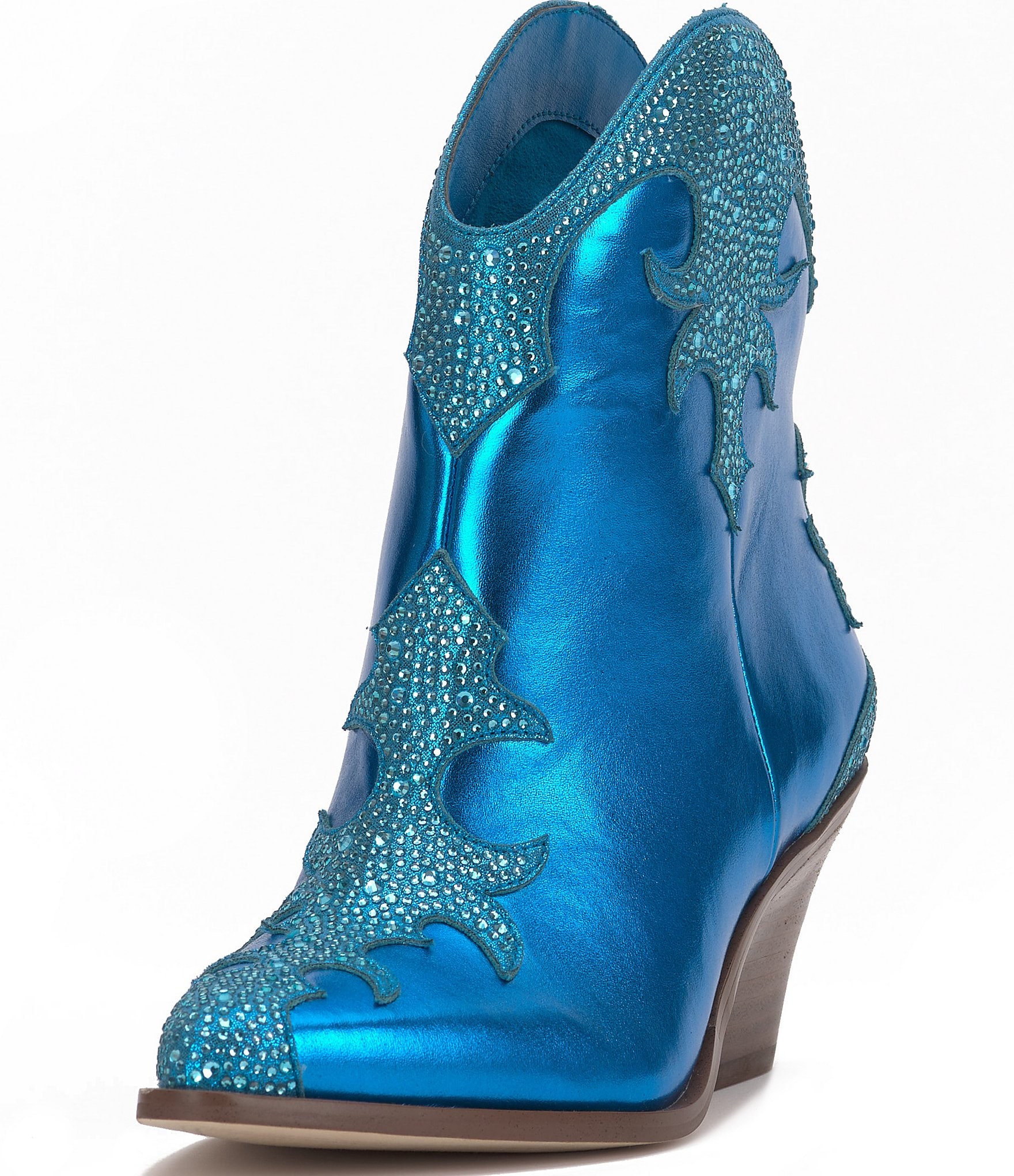 Jessica Simpson Zolly Metallic Rhinestone Western Booties