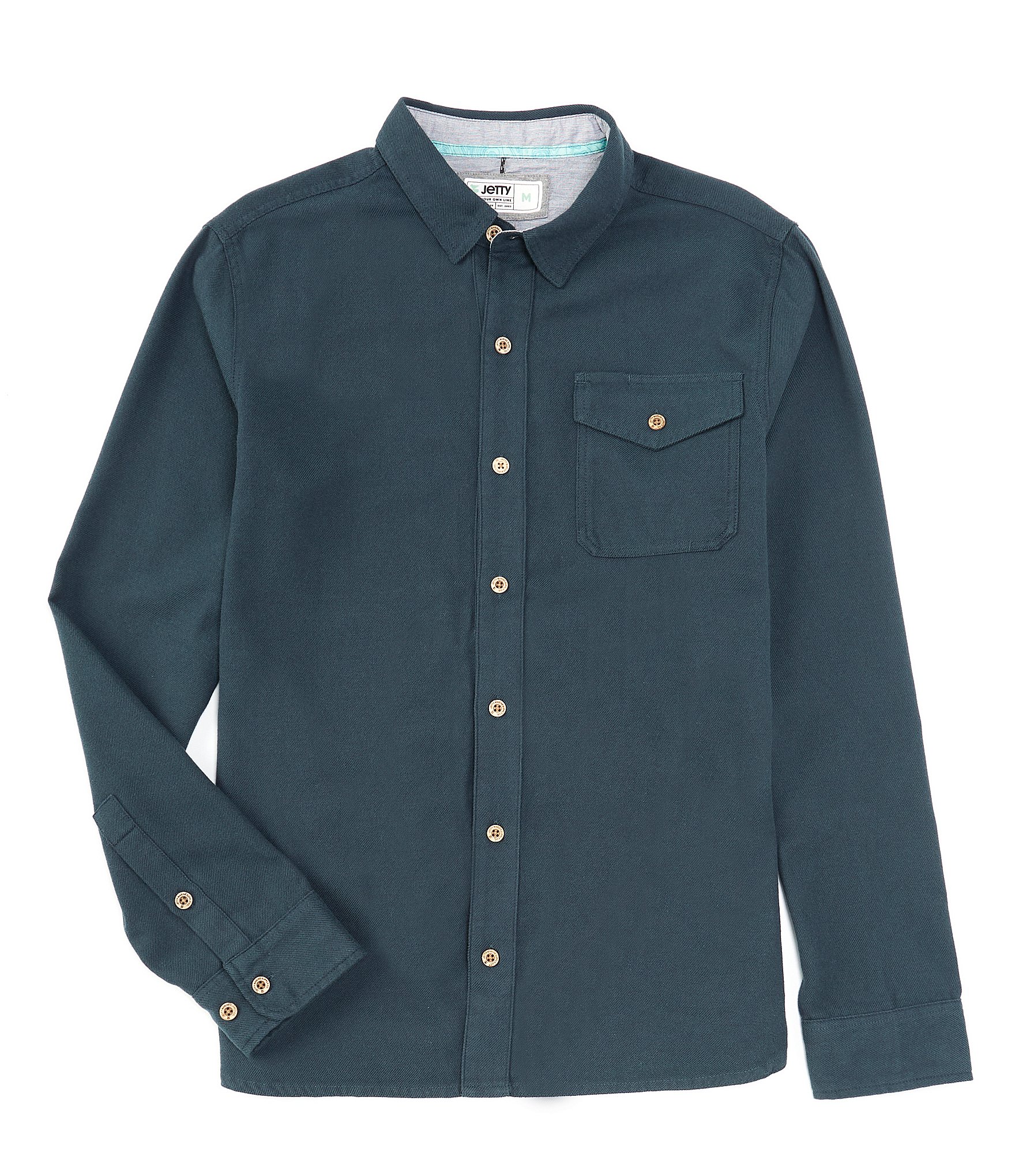 JETTY Essex Oyster Solid Twill Long Sleeve Woven Shirt | Dillard's