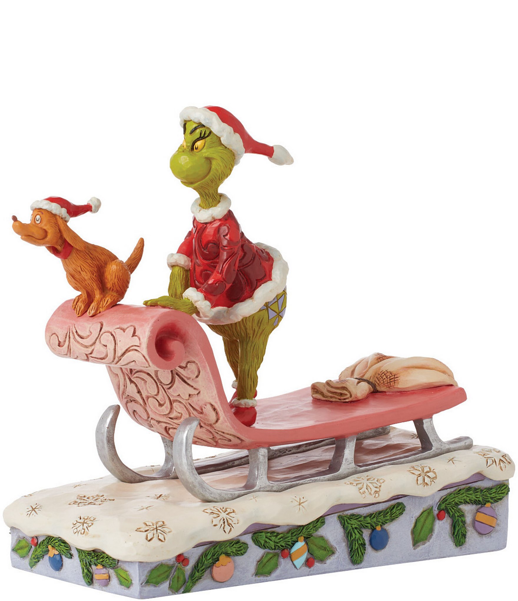 Jim Shore Grinch by Jim Shore Dr. Seuss Grinch and Max on Sled Figurine ...