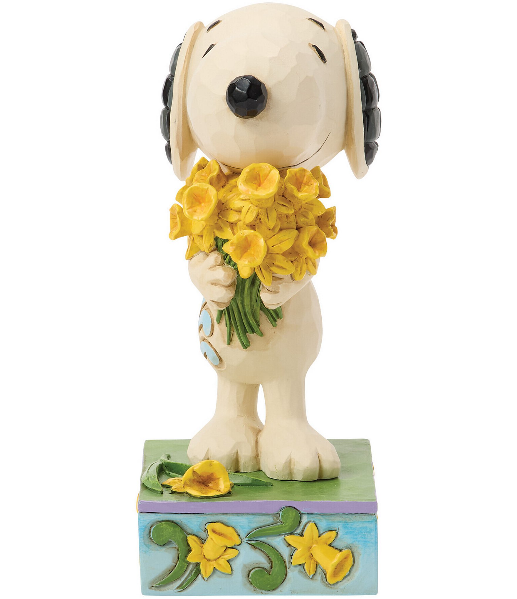 Jim Shore Peanuts Collection A Bouquet of Happiness -Snoopy with Daffodils Figurine