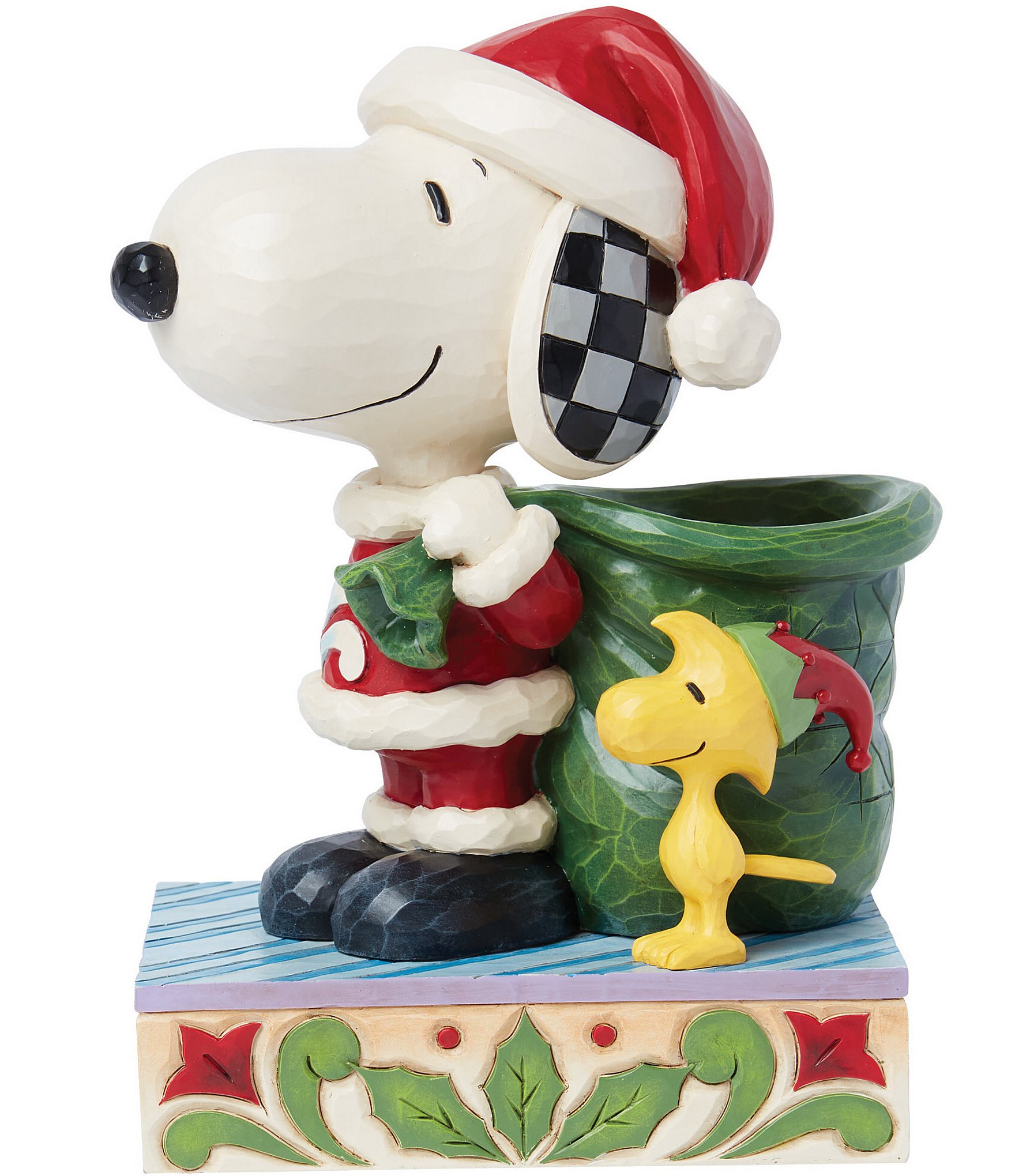 Jim Shore Peanuts Collection Santa Snoopy & Woodstock as Elf Figurine ...