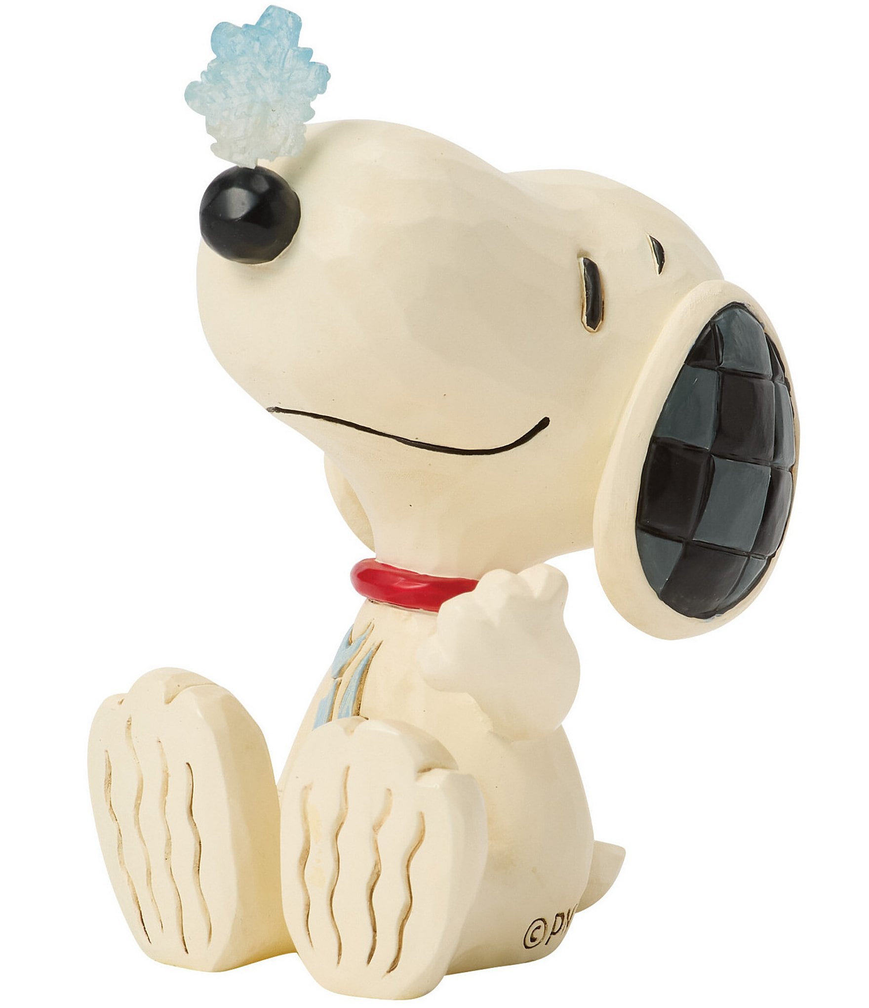 Jim Shore Peanuts Snoopy With Snowflake On Nose Miniature Figurine