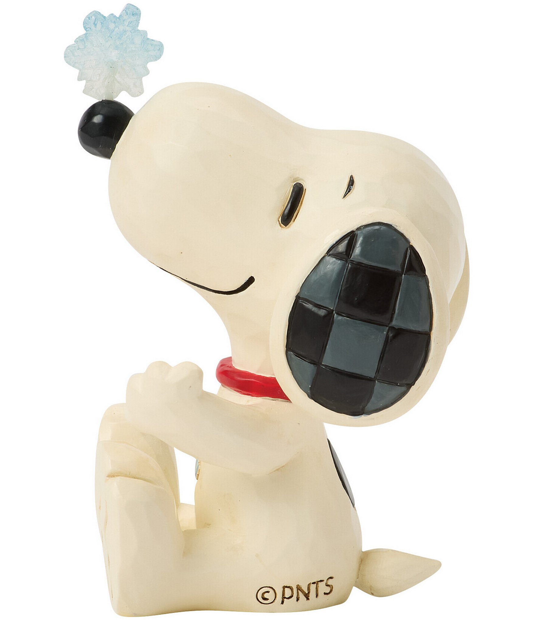 Jim Shore Peanuts Snoopy With Snowflake On Nose Miniature Figurine
