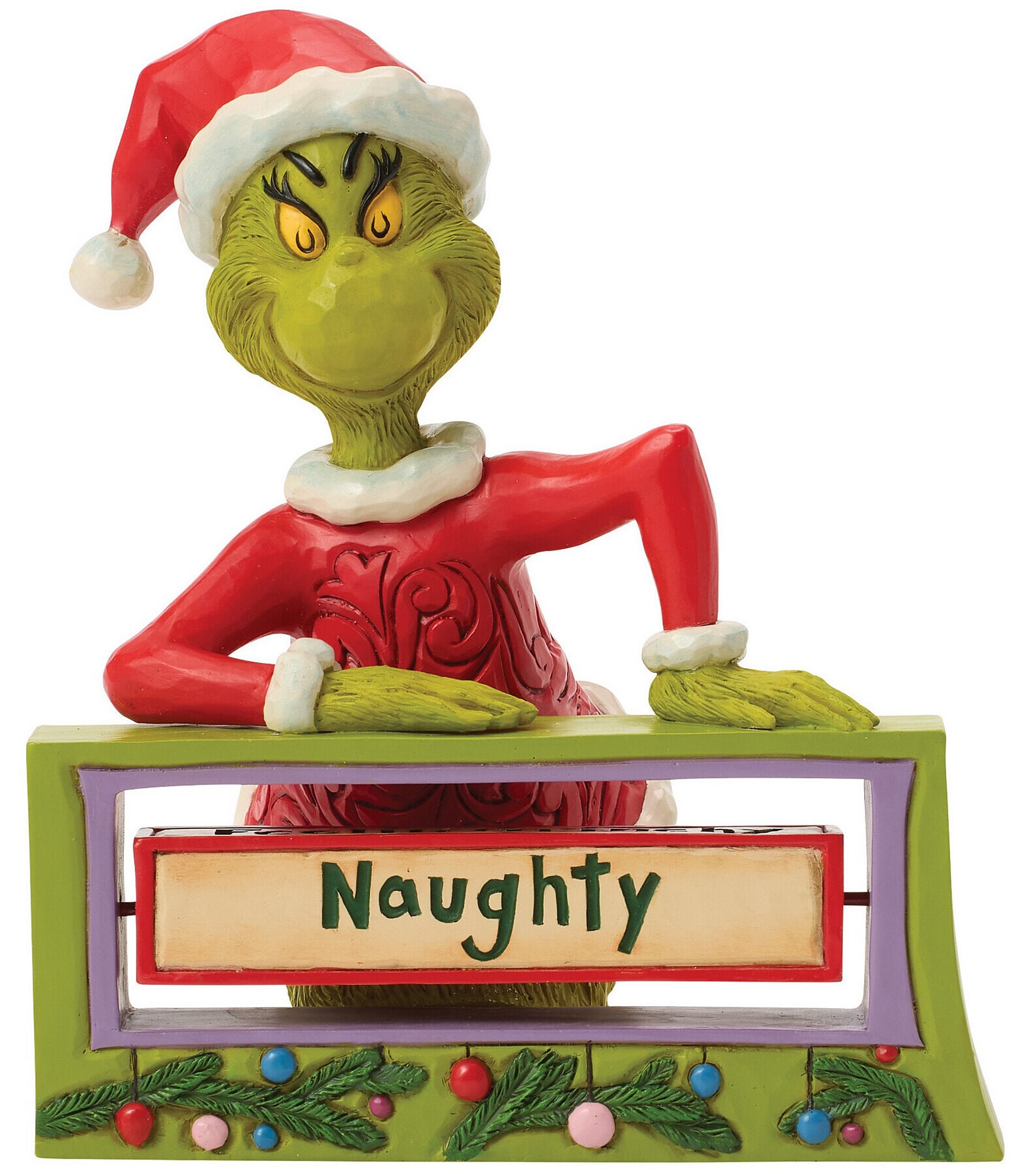 Jim Shore The Grinch Collection Grinch With Rotating Sign Figurine