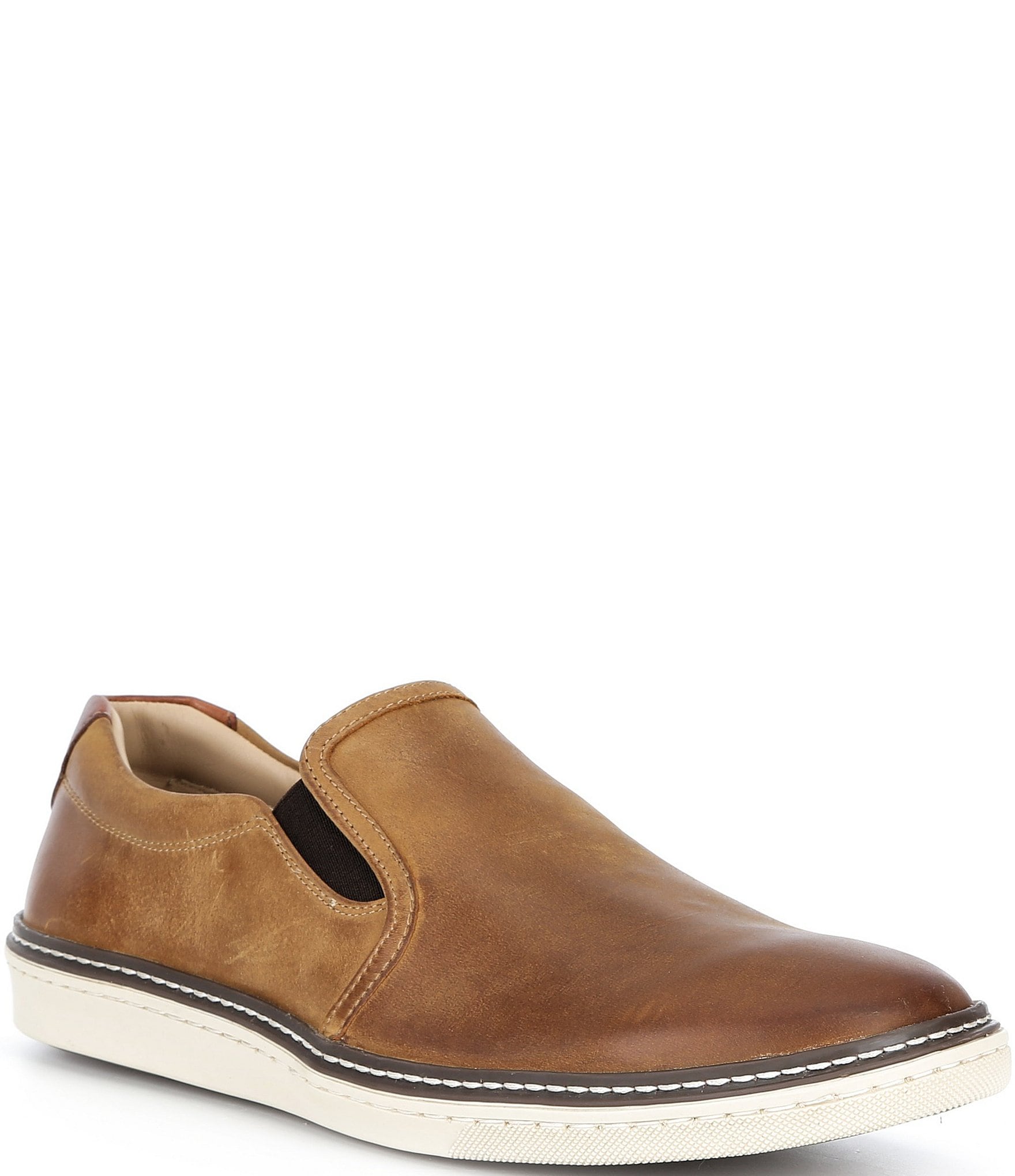 Johnston & Murphy Men's McGuffey Leather Slip On Sneakers