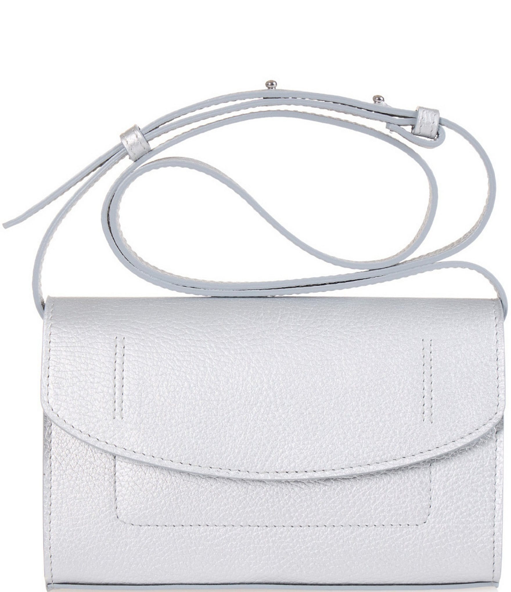 JOANNA MAXHAM The Runthrough Metallic Silver Mini Crossbody Bag