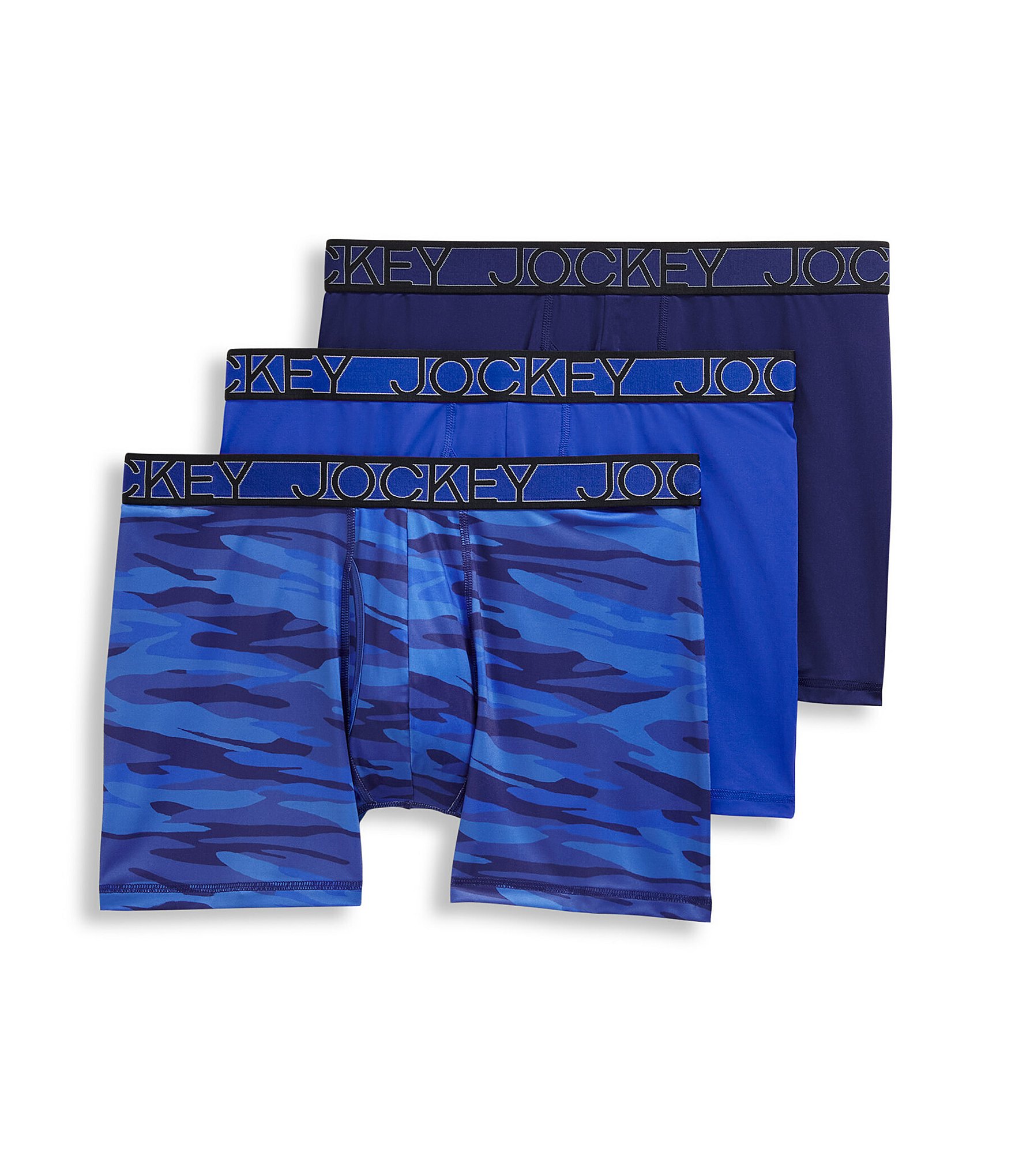 Jockey Signature Active Microfiber Eco 5#double; Inseam Camo Boxer Briefs 3-Pack