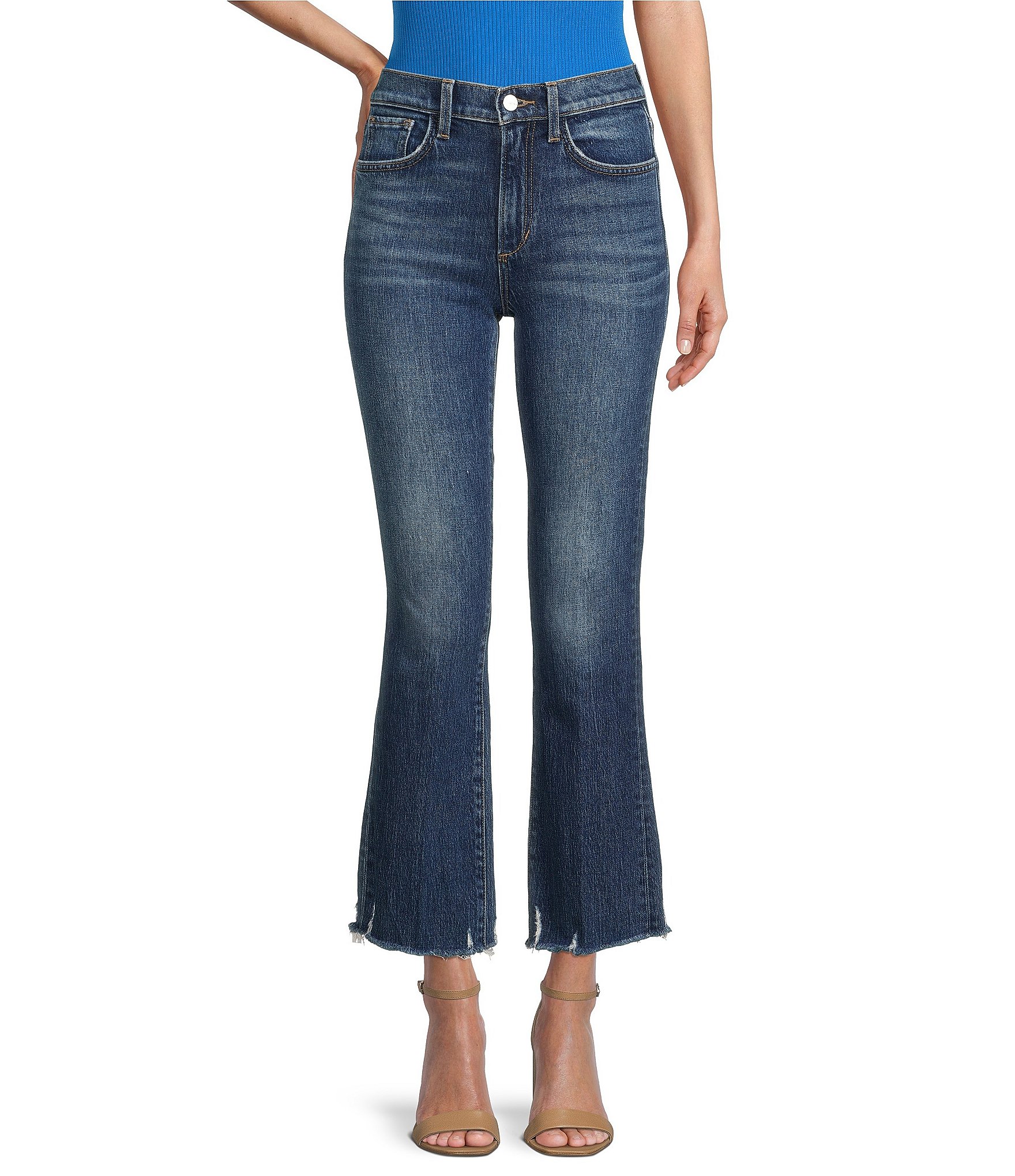 Joe's Jeans The Callie High Rise Destructed Hem Cropped Flare Jeans ...