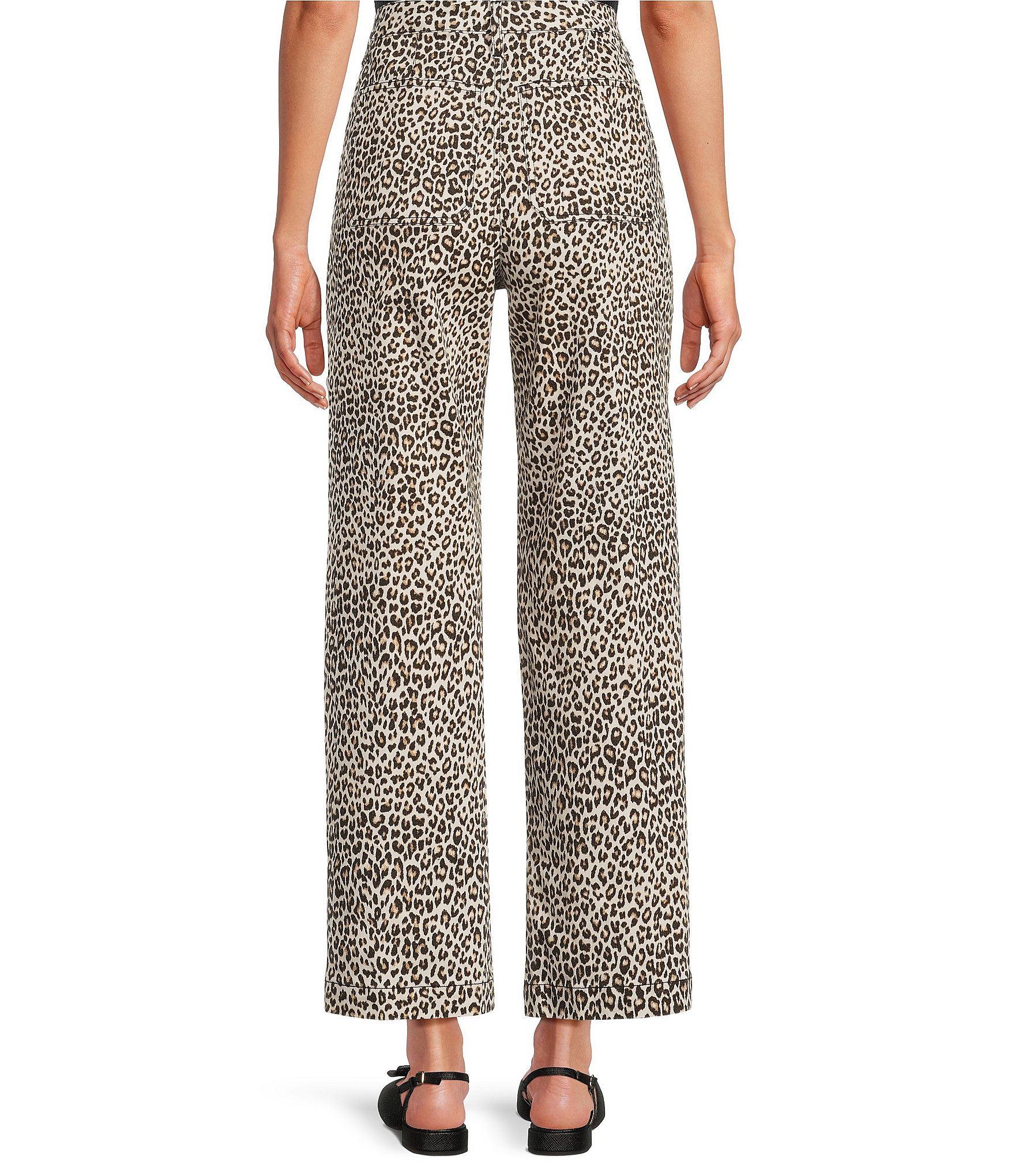 John Mark Cheetah Print Straight Leg 5 Pocket Styling Pants