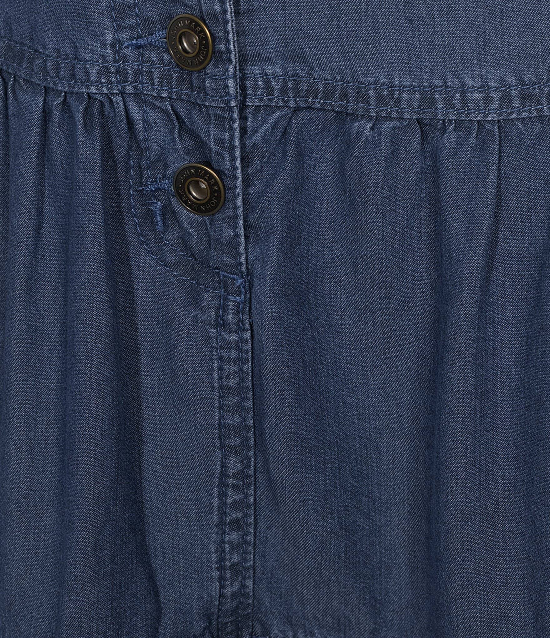 John Mark Denim Elastic Back Tiered A-Line Skirt