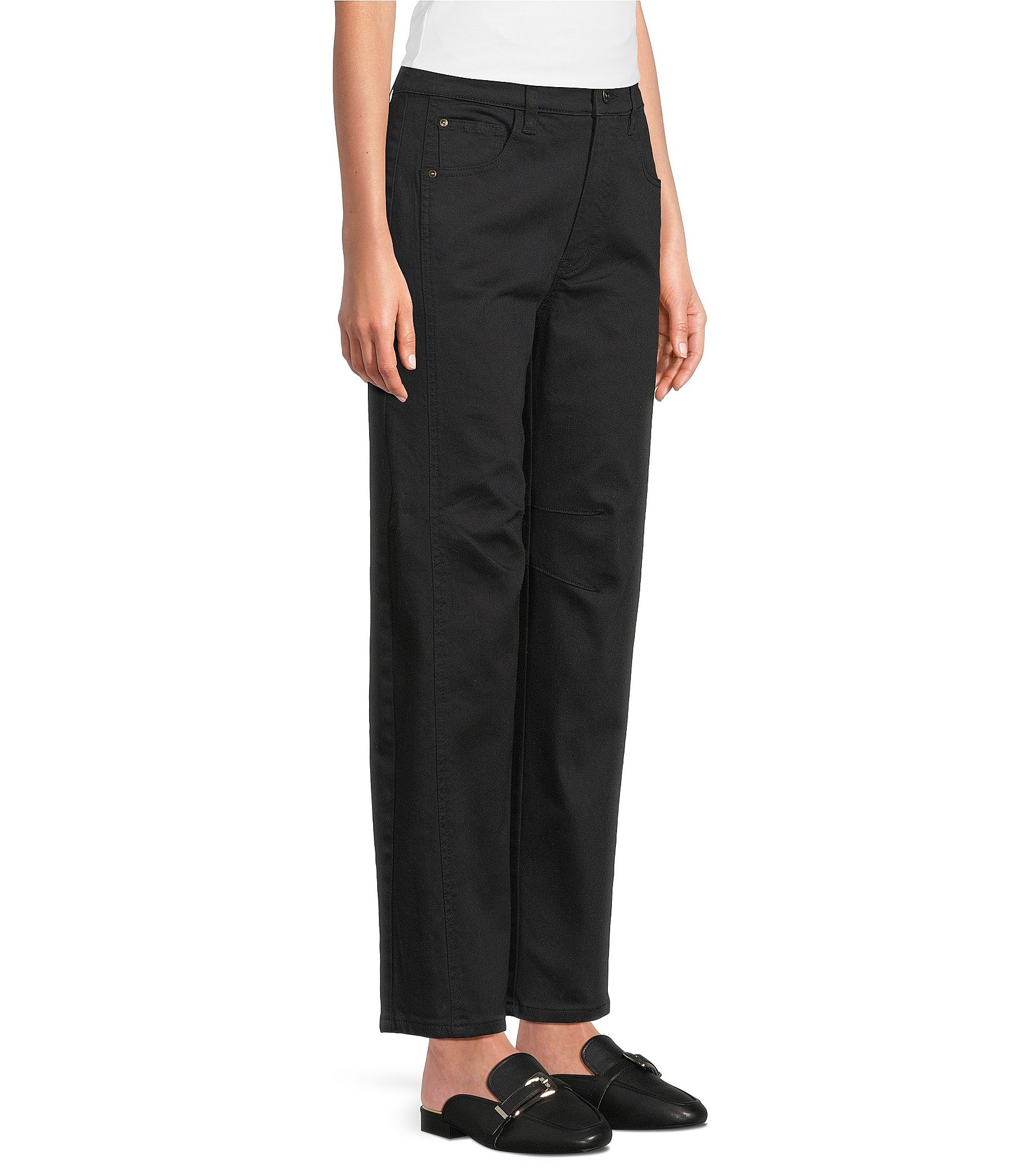 John Mark Petite Size 5-Pocket Barrel Jeans