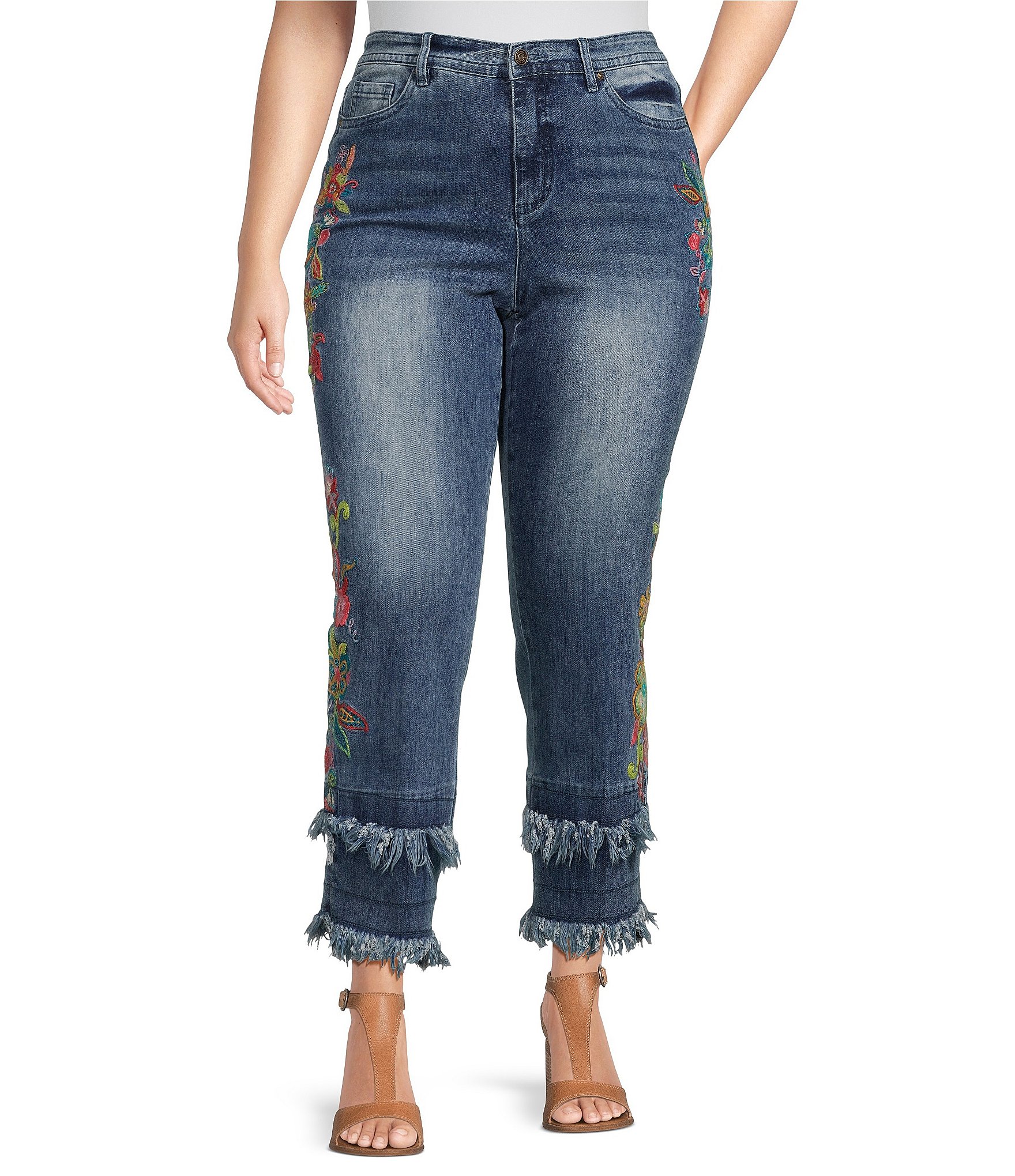 Hippie Girl Big Girls 7-16 High-Rise Embroidered Pocket Flare Jeans |  Dillard's