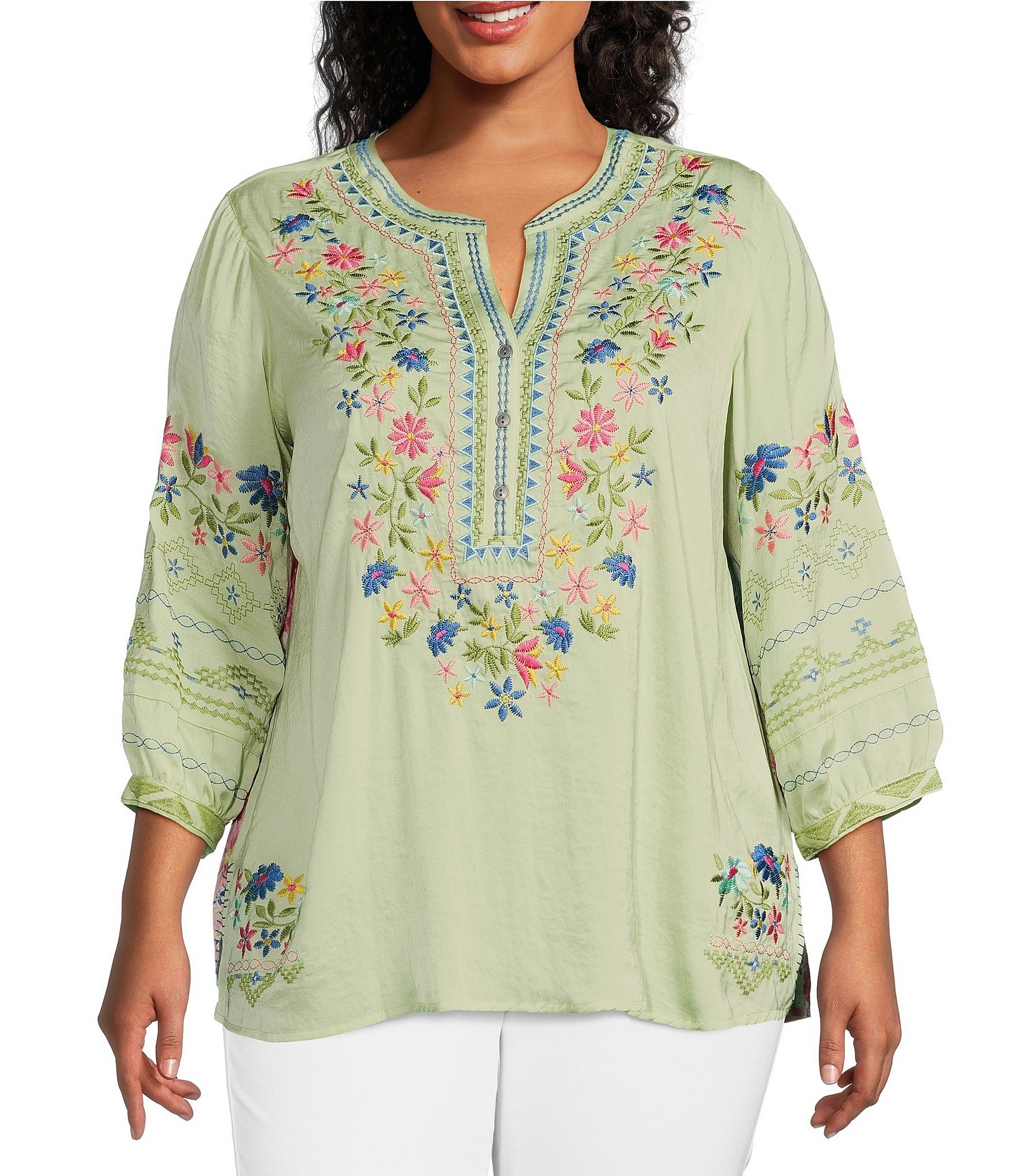 Green Plus-Size Casual & Dressy Tunics | Dillard's