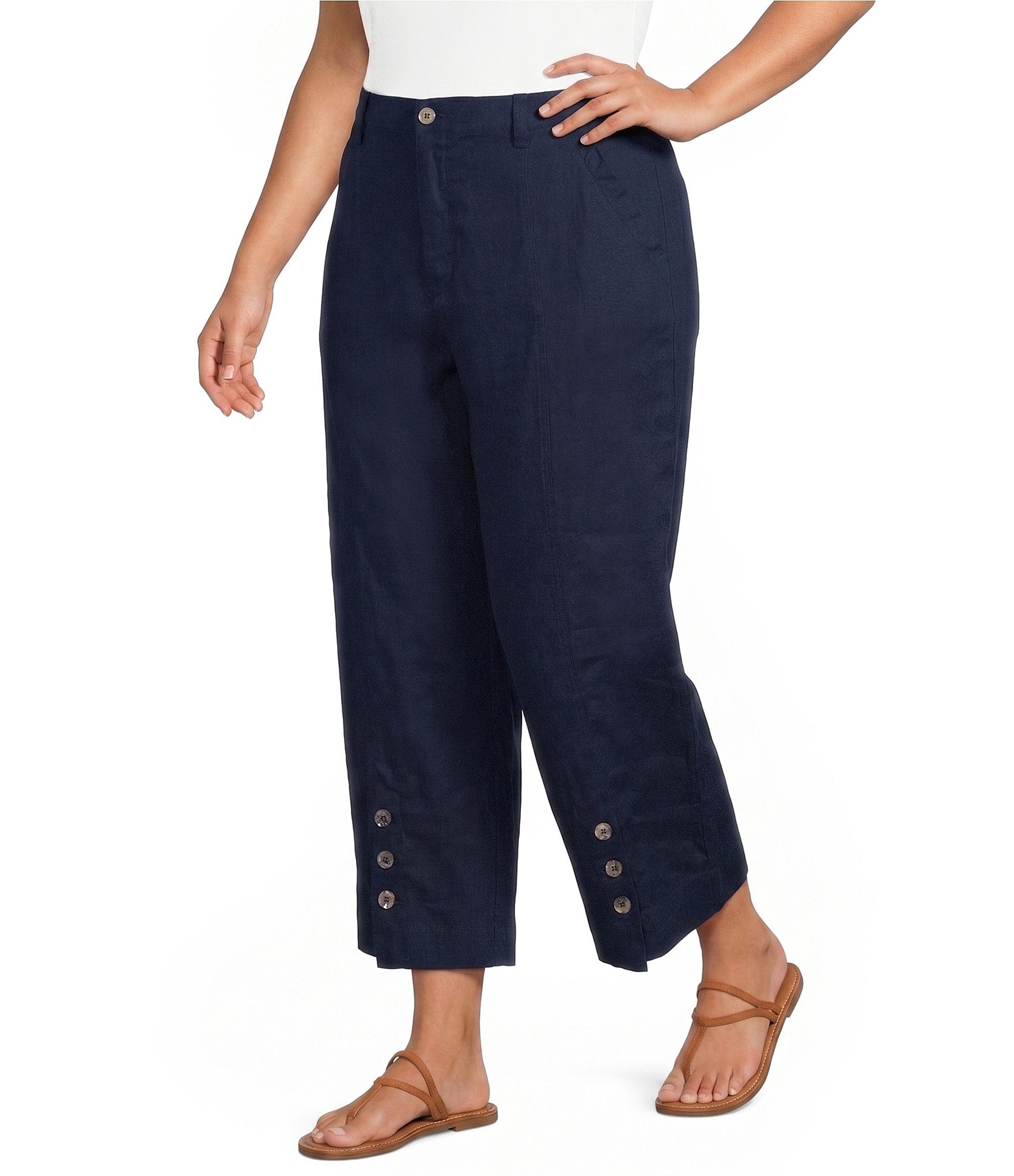 John Mark Plus Size Wide Leg Pleated Pants