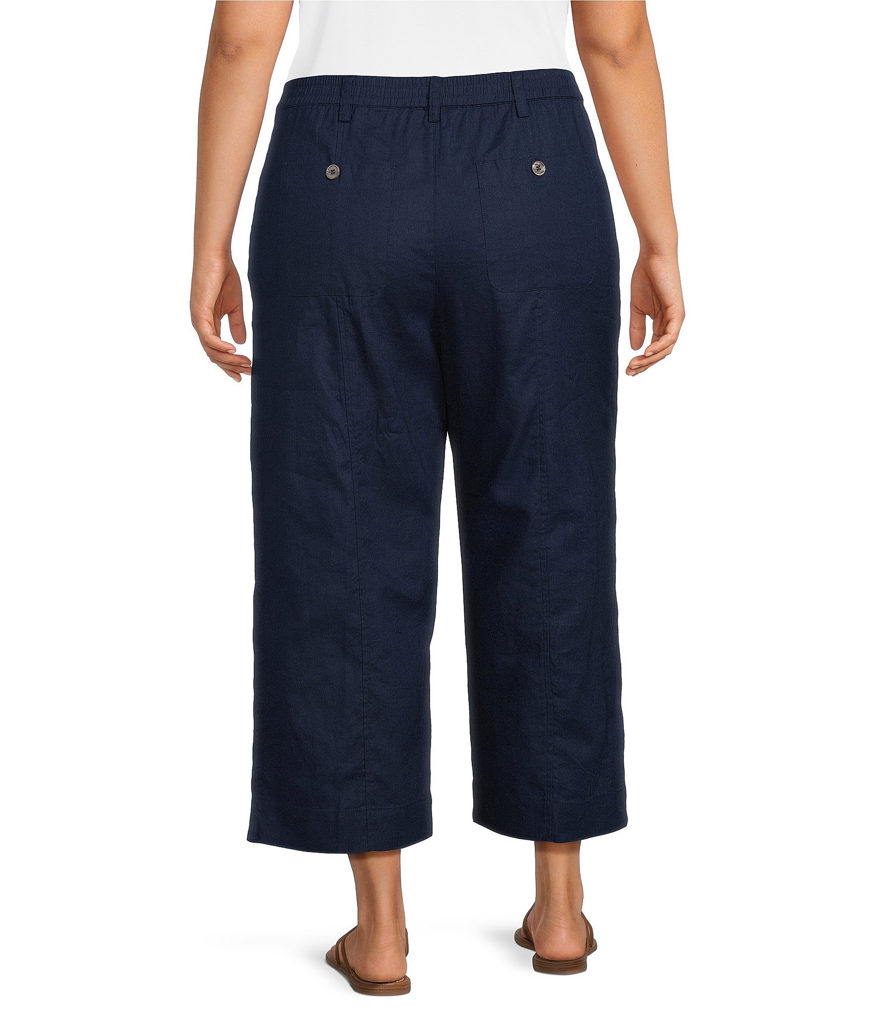 John Mark Plus Size Wide Leg Pleated Pants