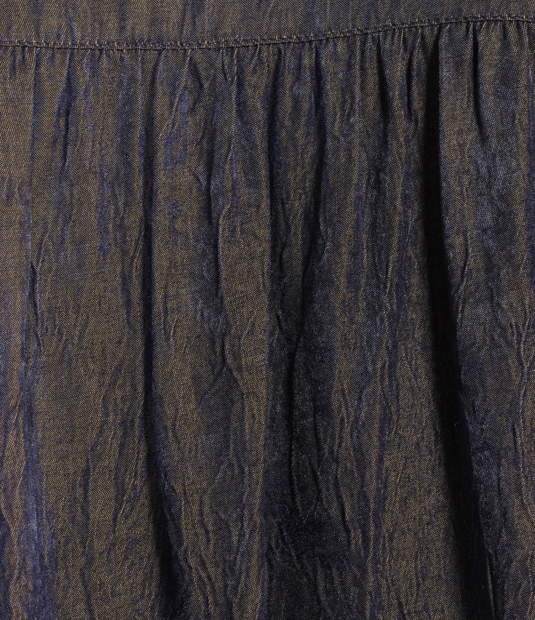 John Mark Plus Size Woven Metallic Embroidered Ruffled Split V-Neck 3/4 Sleeve Hi-Low Hem Peasant Tunic