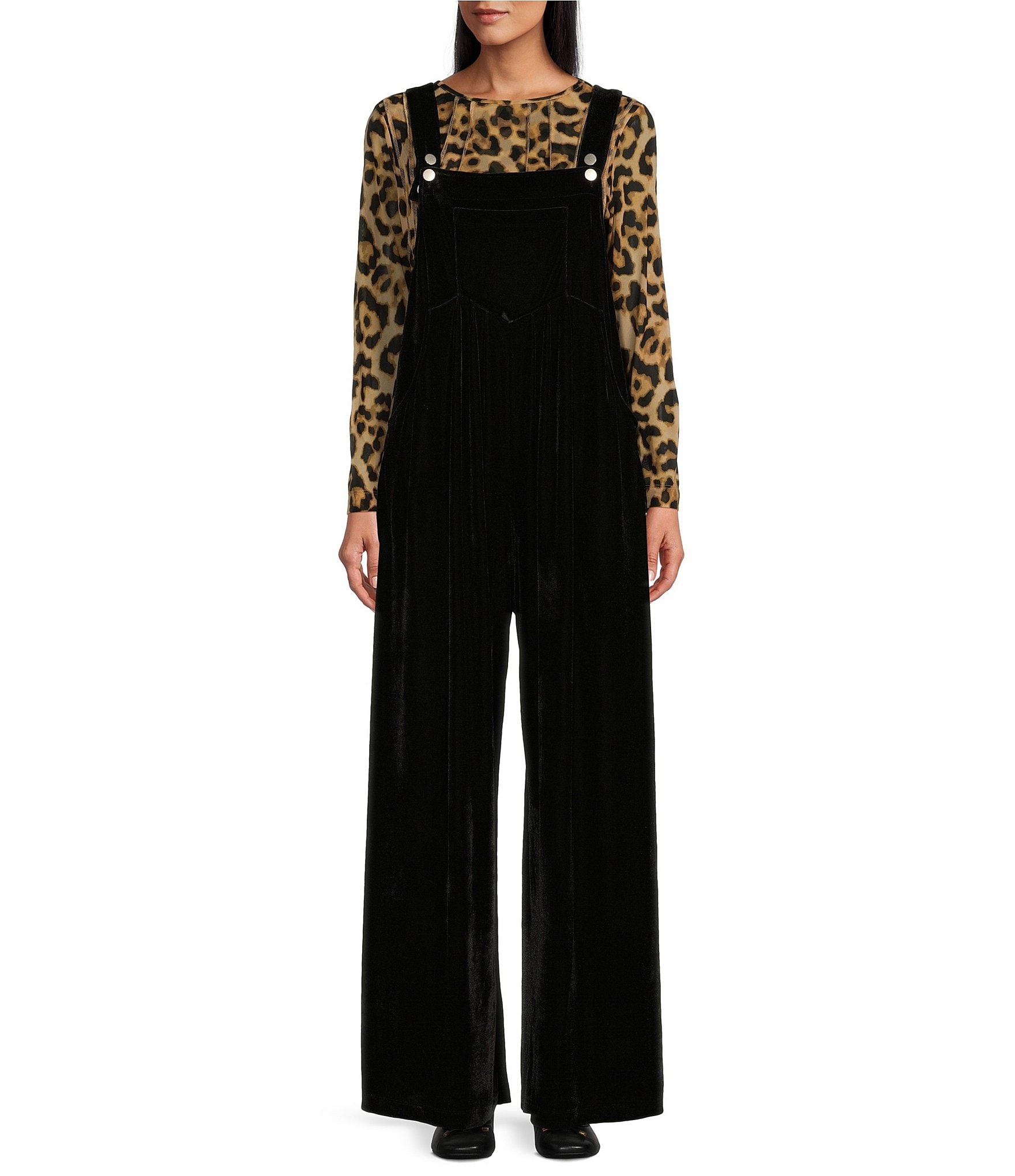 John Mark Stretch Velvet Wide Leg Jumpsuit | Dillard's