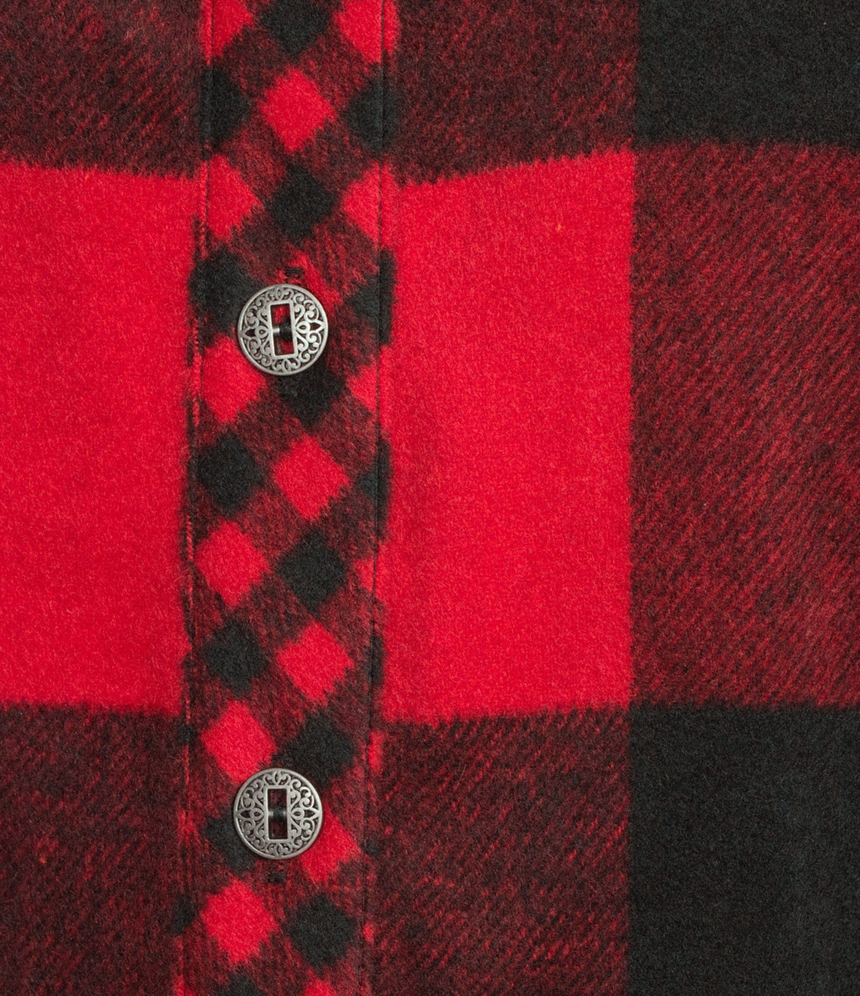 John Mark Woven Buffalo Plaid Wire Collar Long Sleeve Hi-Low Hem Button Front Tunic