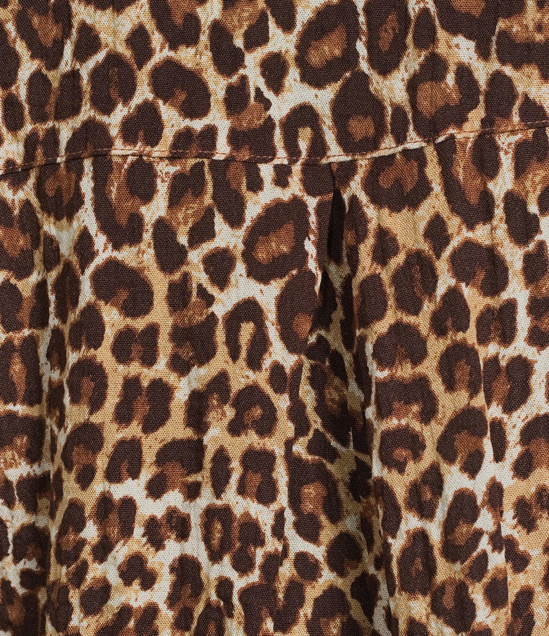 John Mark Woven Cheeta Print Wire Collar 3/4 Sleeve Button Front Blouse