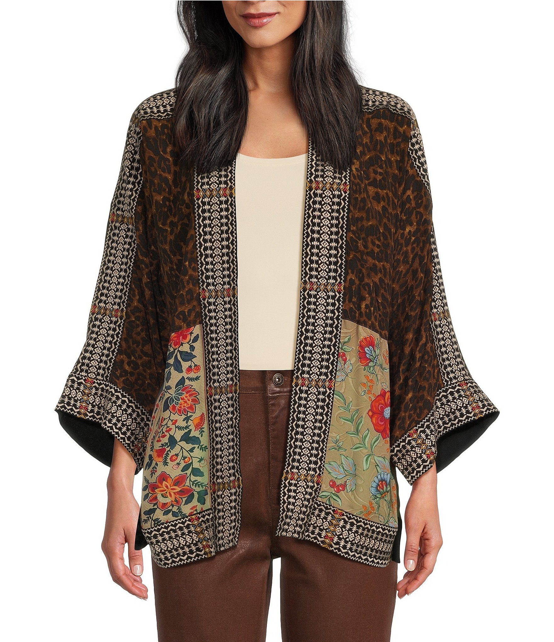 NWT Embroidered orders Reversible Kimono Jacket