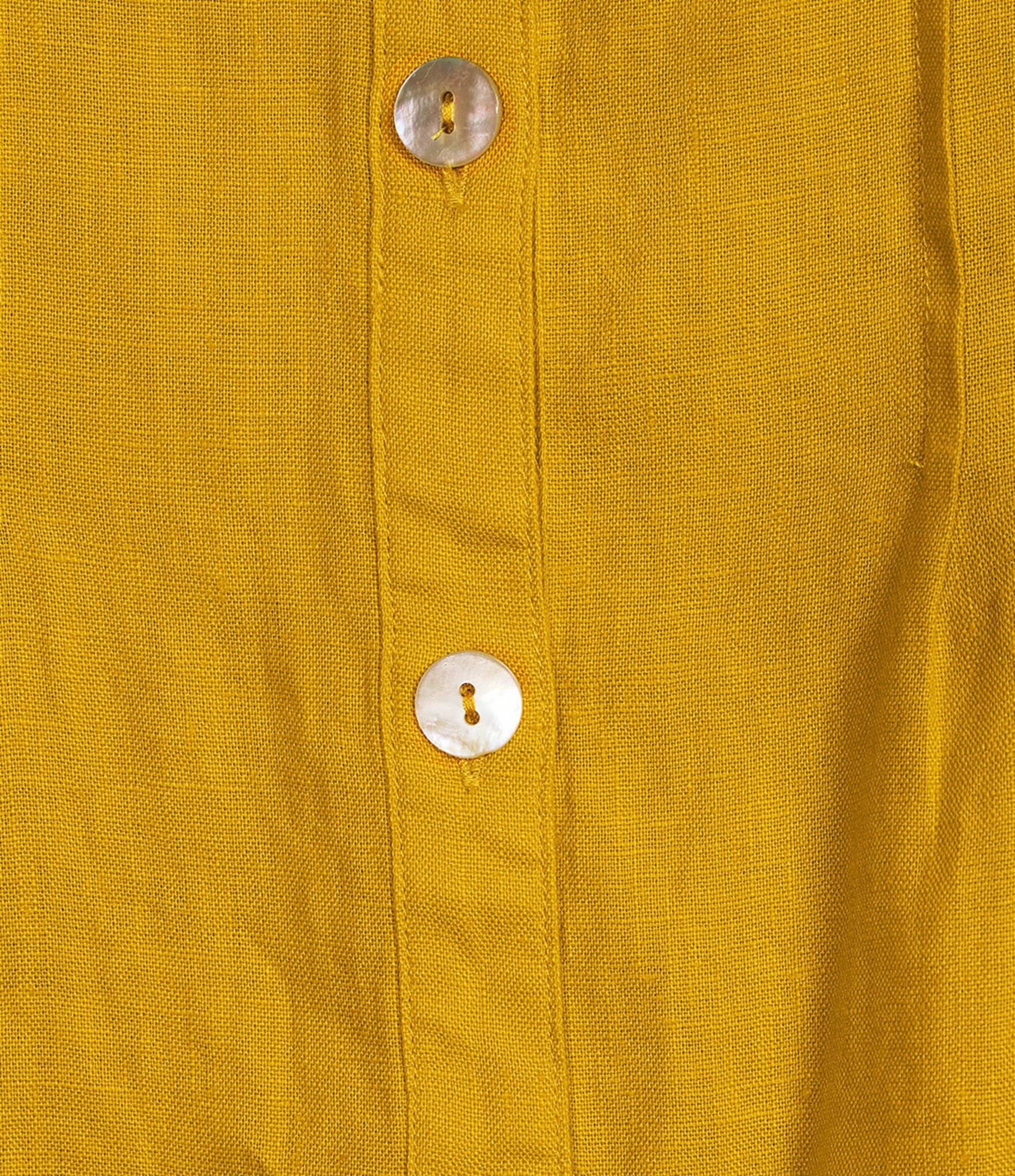 John Mark Woven Split V-Neck 3/4 Ruffle Sleeve Button-Front Blouse