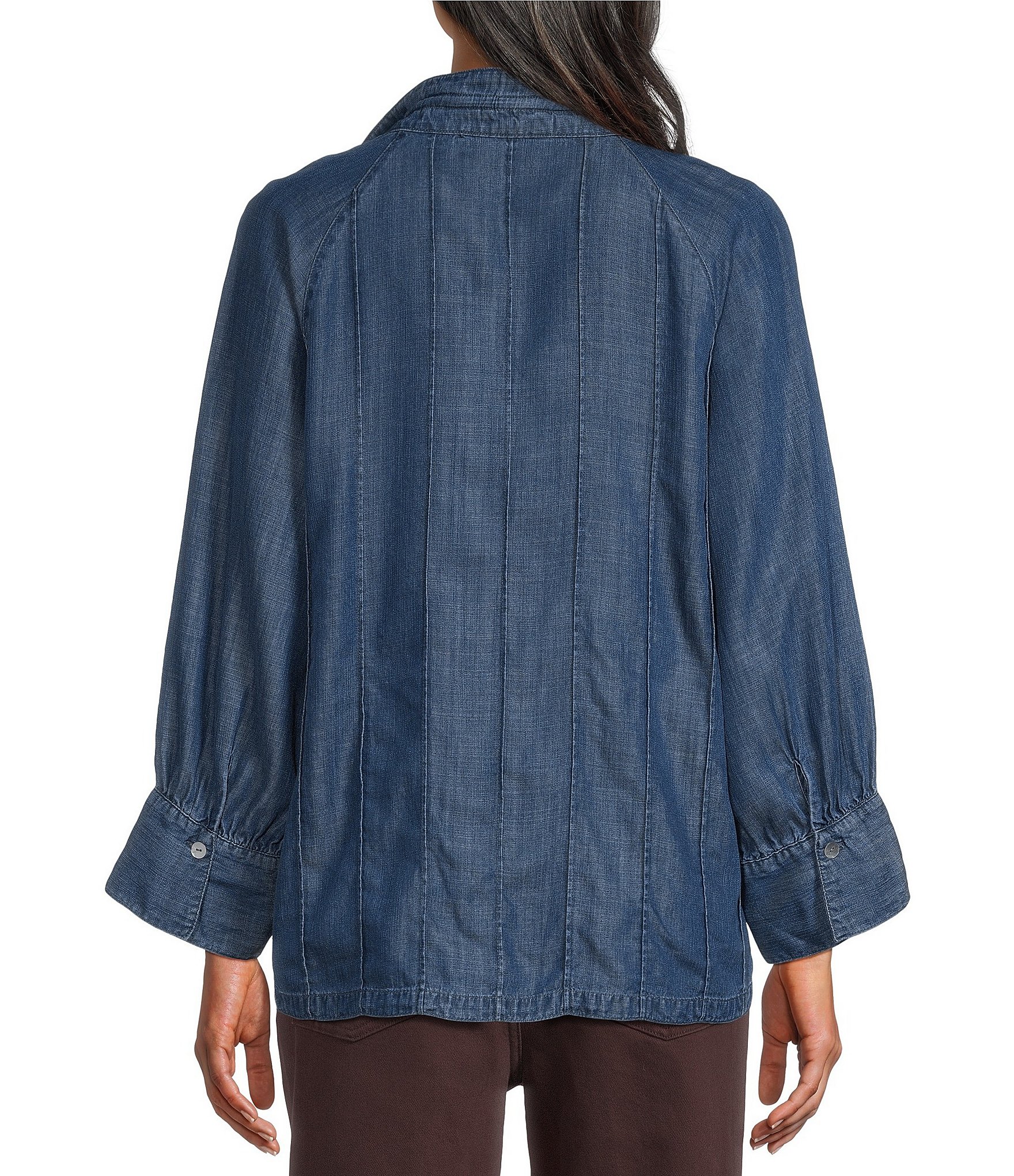 John Mark Woven Wire Collar 3/4 Sleeve Top