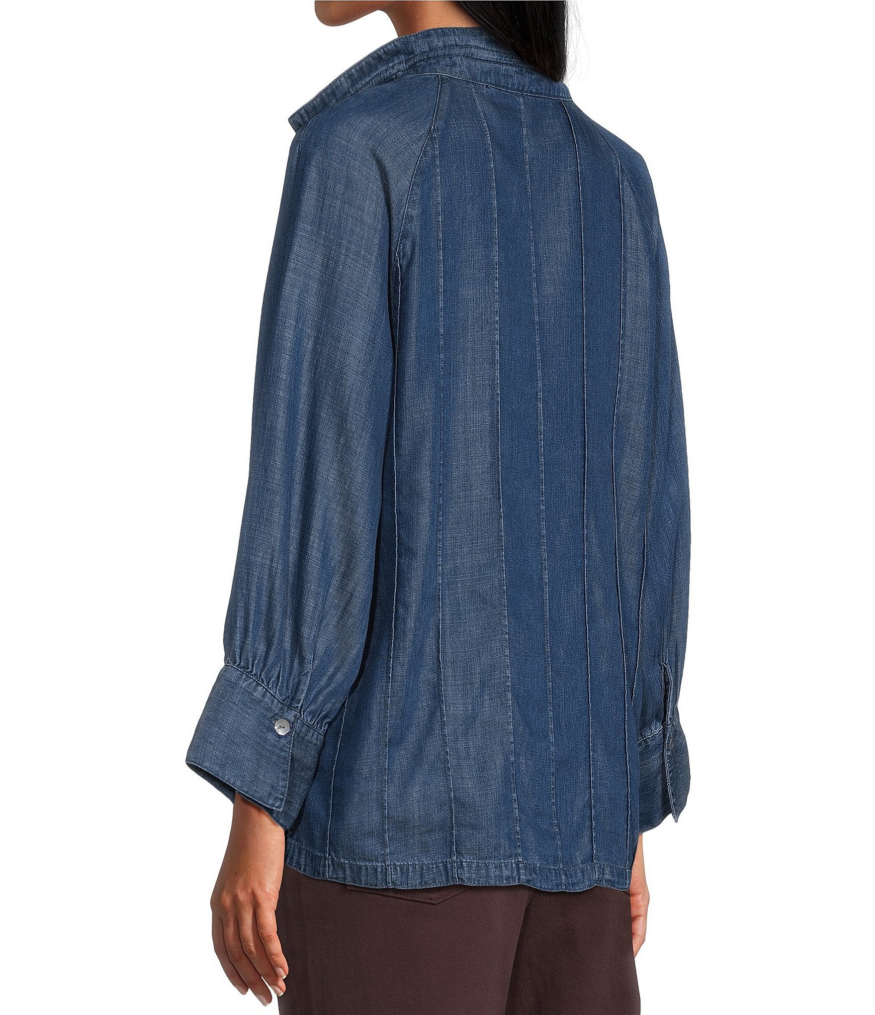 John Mark Woven Wire Collar 3/4 Sleeve Top