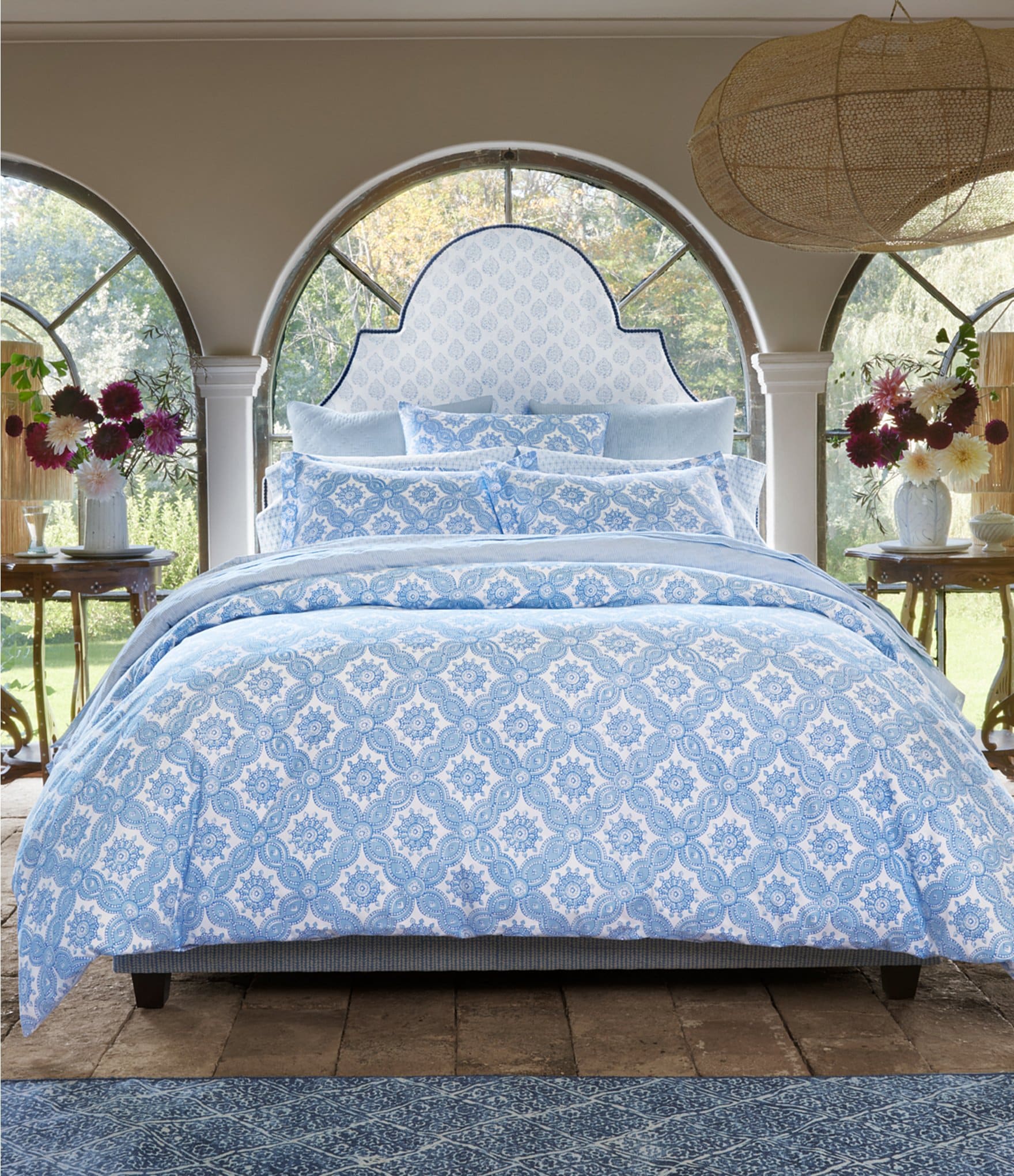 John Robshaw Akash Azure Organic Duvet Cover