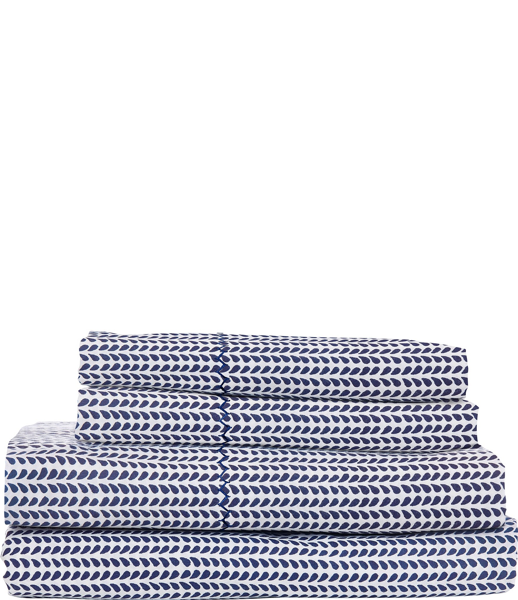 John Robshaw Cinde Organic Cotton Percale Embroidered Sheet Set