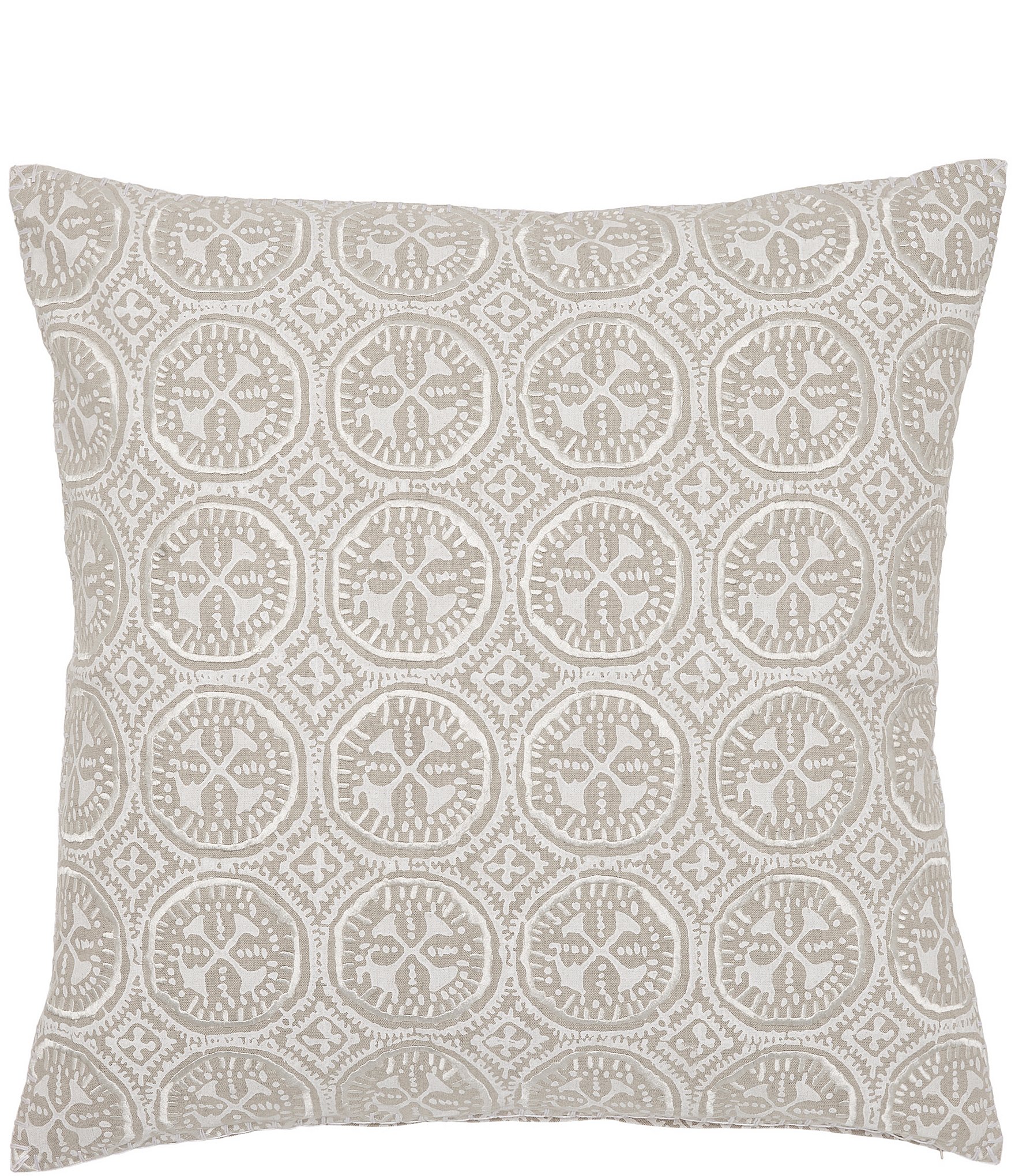 John Robshaw Kaia Embroidered Cotton & Linen Square Pillow